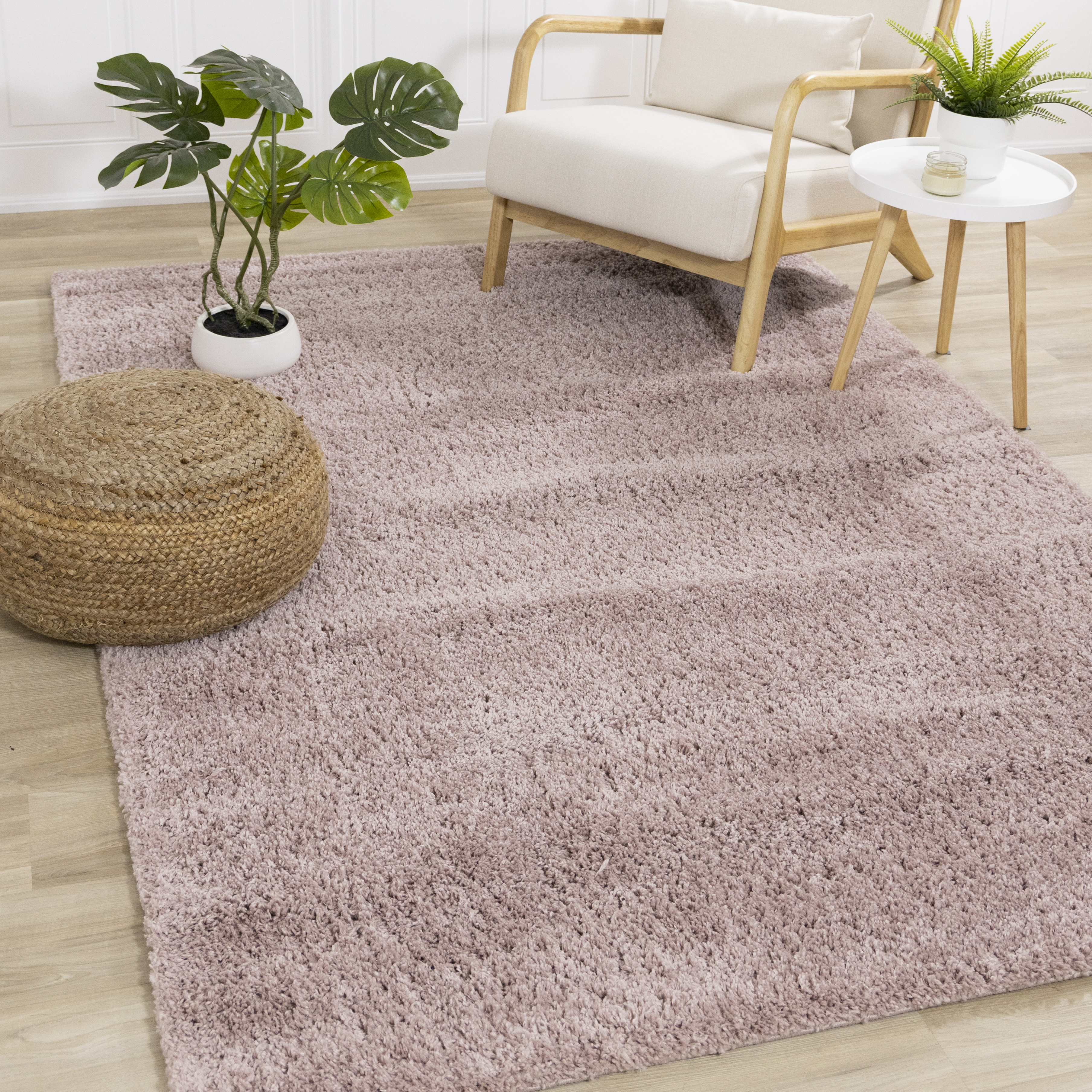 Pascal Pink Comfort Shag Rug, 5'3" x 7'7"