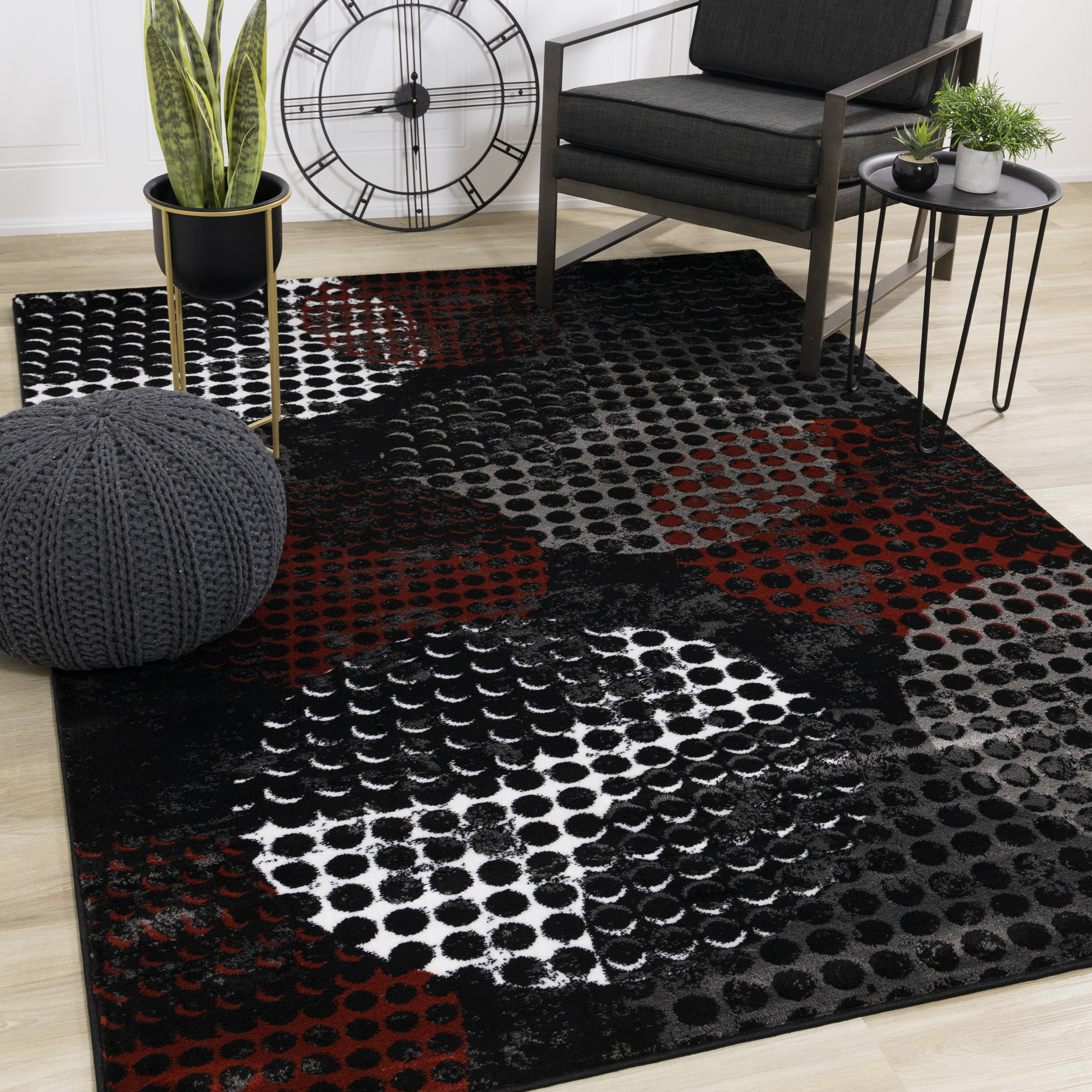 Platinum 1284 Black Red 3 x 5