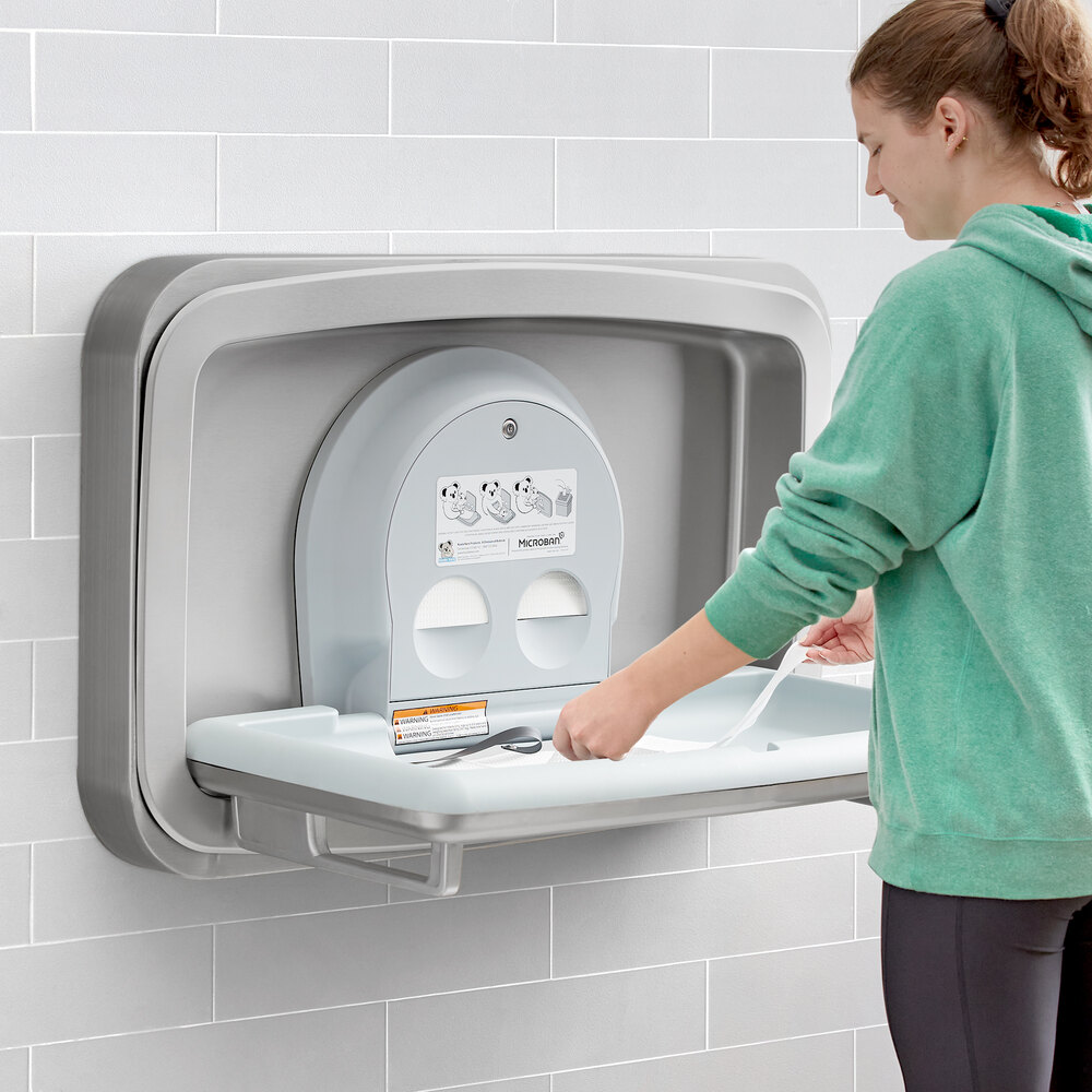 Cambiador de bebé Koala Kare KB310-SSWM — horizontal de superficie en acero inoxidable, montaje en pared sin obra adicional