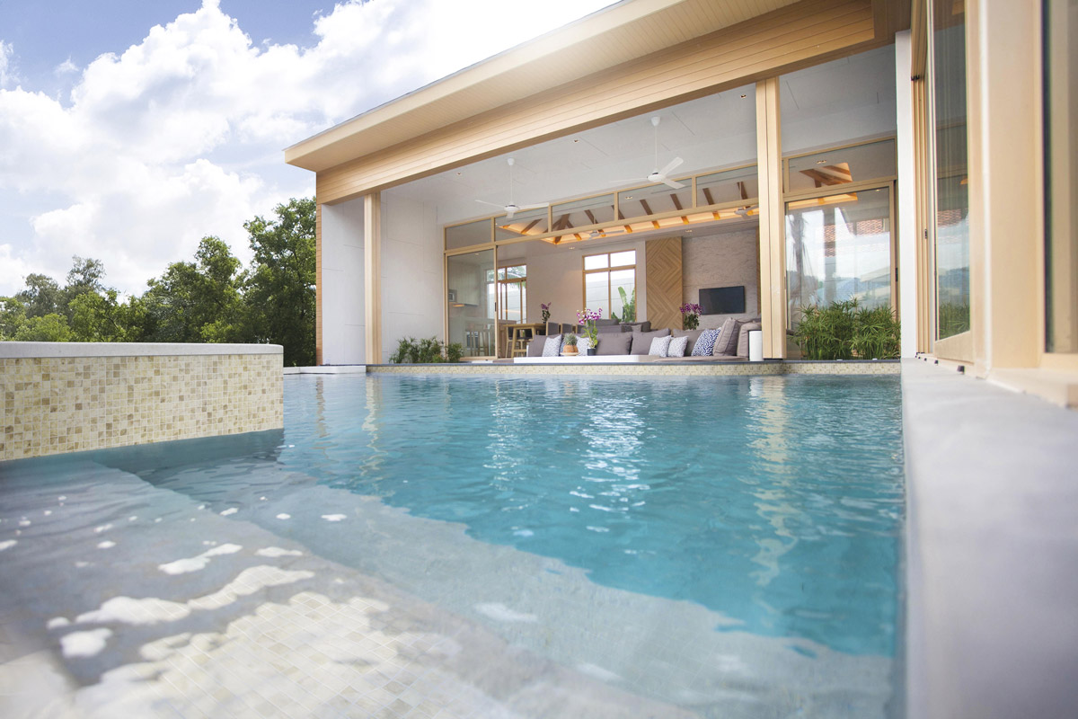 Vanguard Pool Kara Beige en aplicación arquitectónica