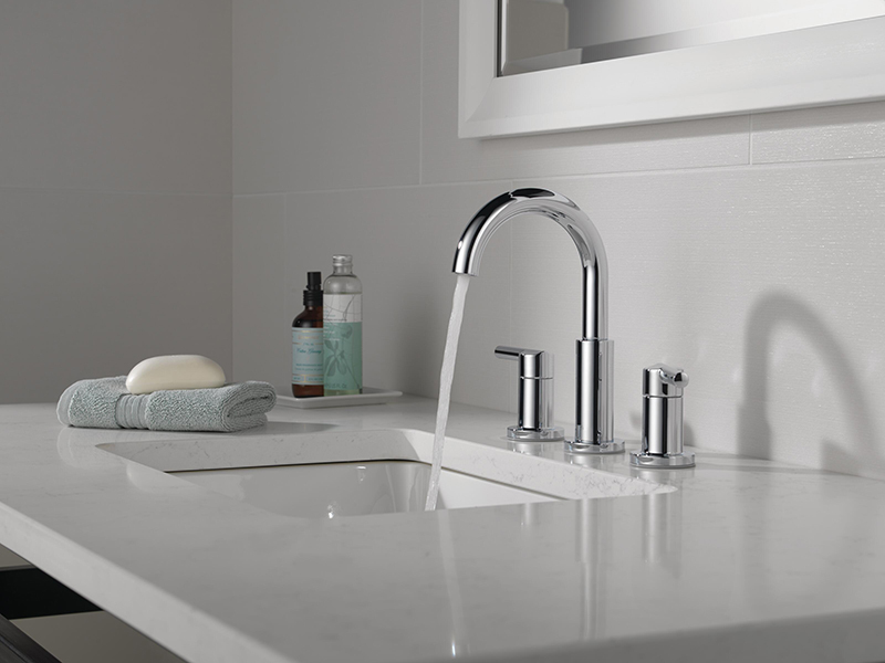Colección Nicoli® de Delta — minimalismo elevado de líneas suaves para baño y cocina, disponible en Artexa México
