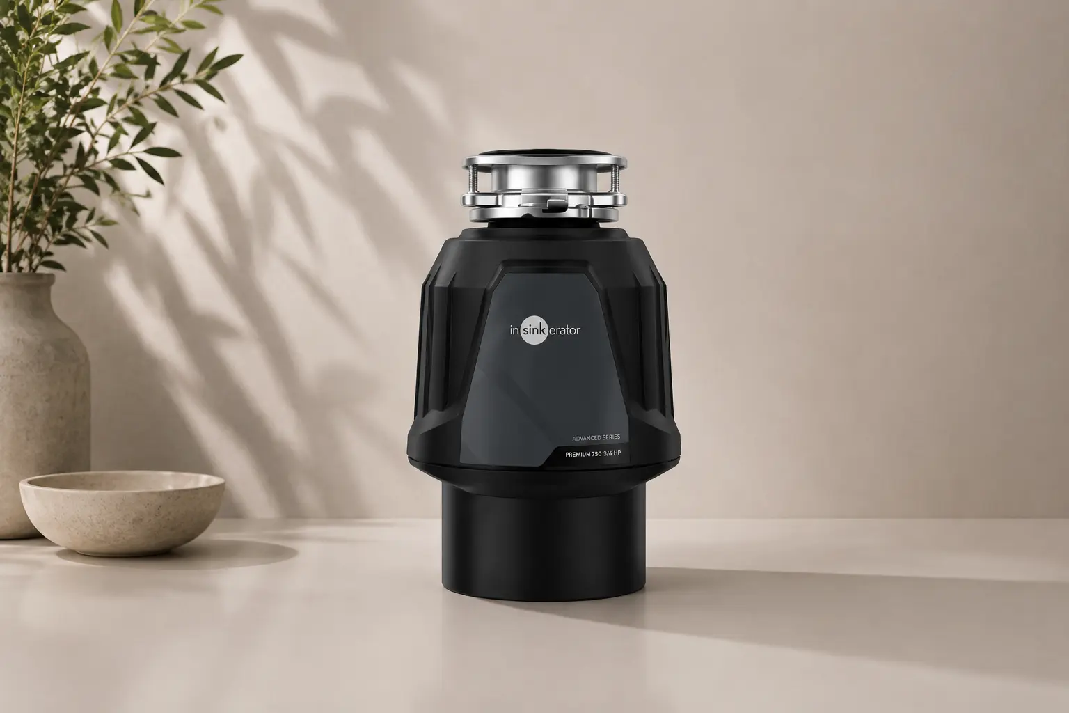 InSinkErator Premium 700 Power Series — triturador de residuos de 0.75 HP con 2 etapas MultiGrind y componentes de acero inoxidable