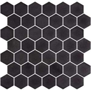 Hex Xl Stoneglass Black — superficie de mármol porcelánico