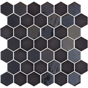 Hex Xl Stoneglass Opalo Black — superficie de mármol porcelánico