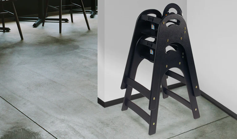 Silla alta de diseño Koala Kare KB105 para restaurantes — periquera comercial disponible en gris, negro, rojo y café