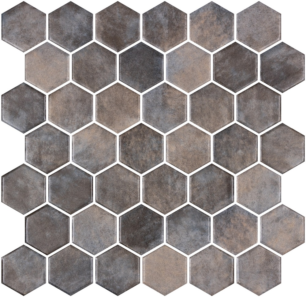Hex Xl Ecostones Denim Copper en aplicación arquitectónica