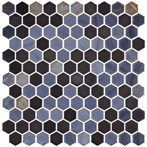 Hex Stoneglass Blends Opalo Black M — superficie de mármol porcelánico