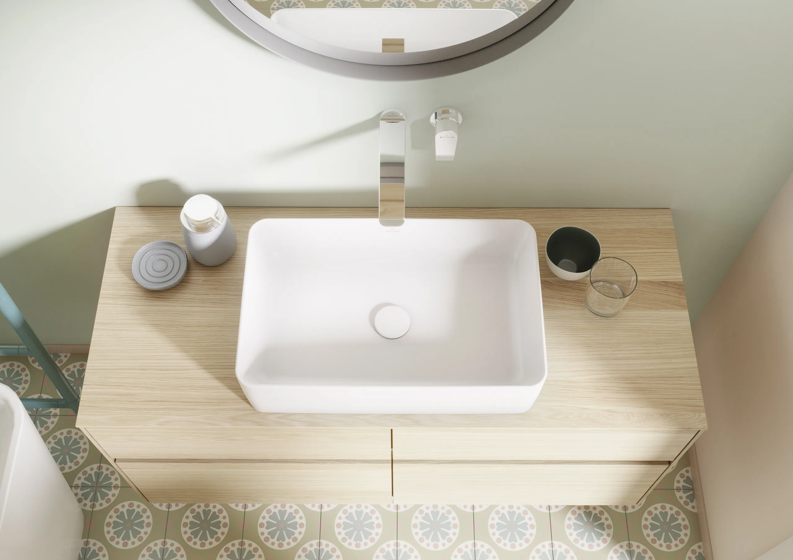 Lavabo Villeroy & Boch Collaro sobre cubierta en cerámica CeramicPlus