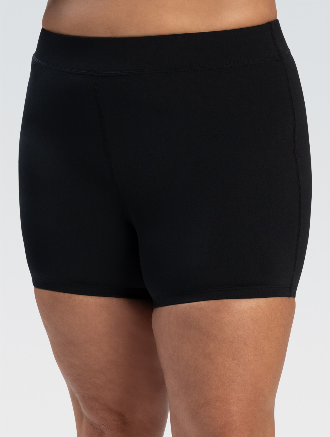 Women's Aquashape Solid Black Fitted Shorts : 361SH-790