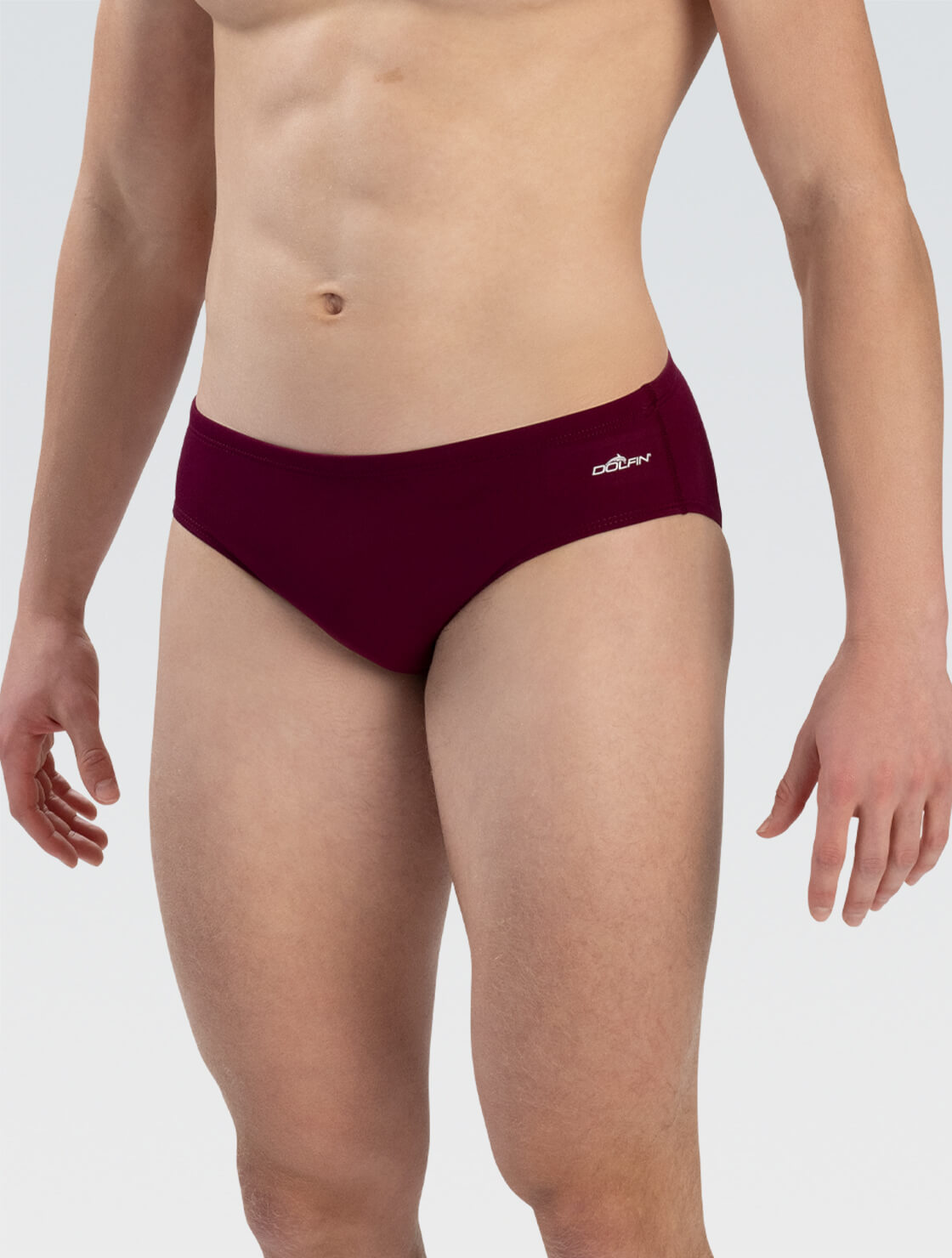 Men's Maroon Racer Swimsuit | Solid Color | Competition Fit