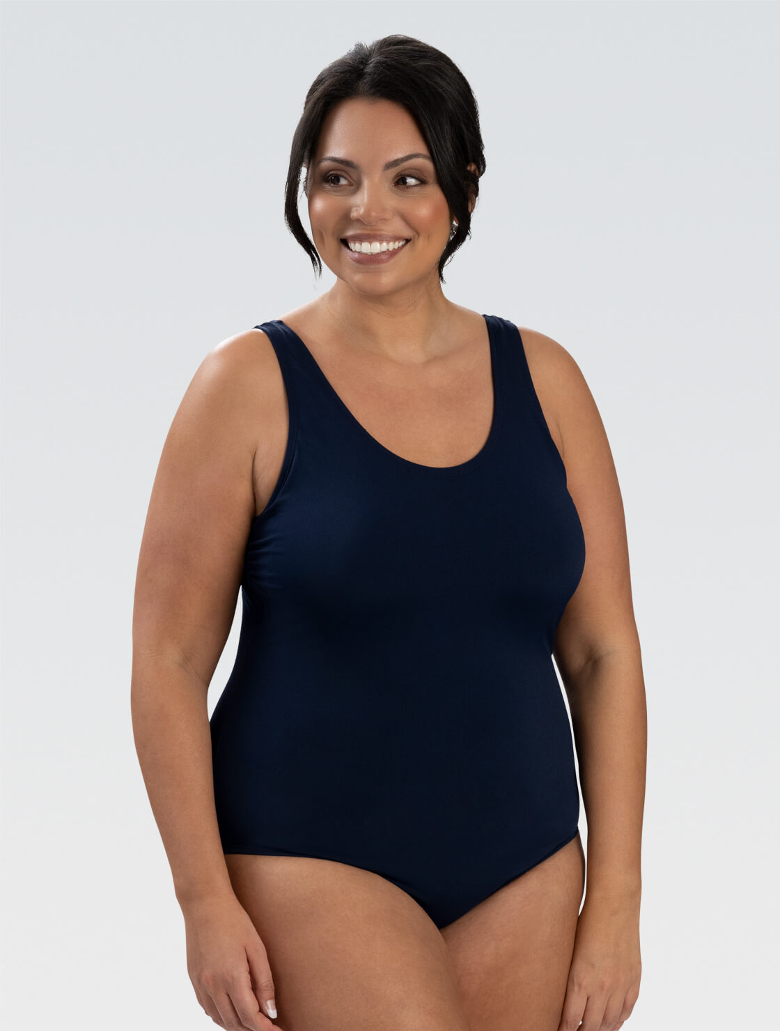 Women's Aquashape Navy Moderate Scoop Back One Piece Suit