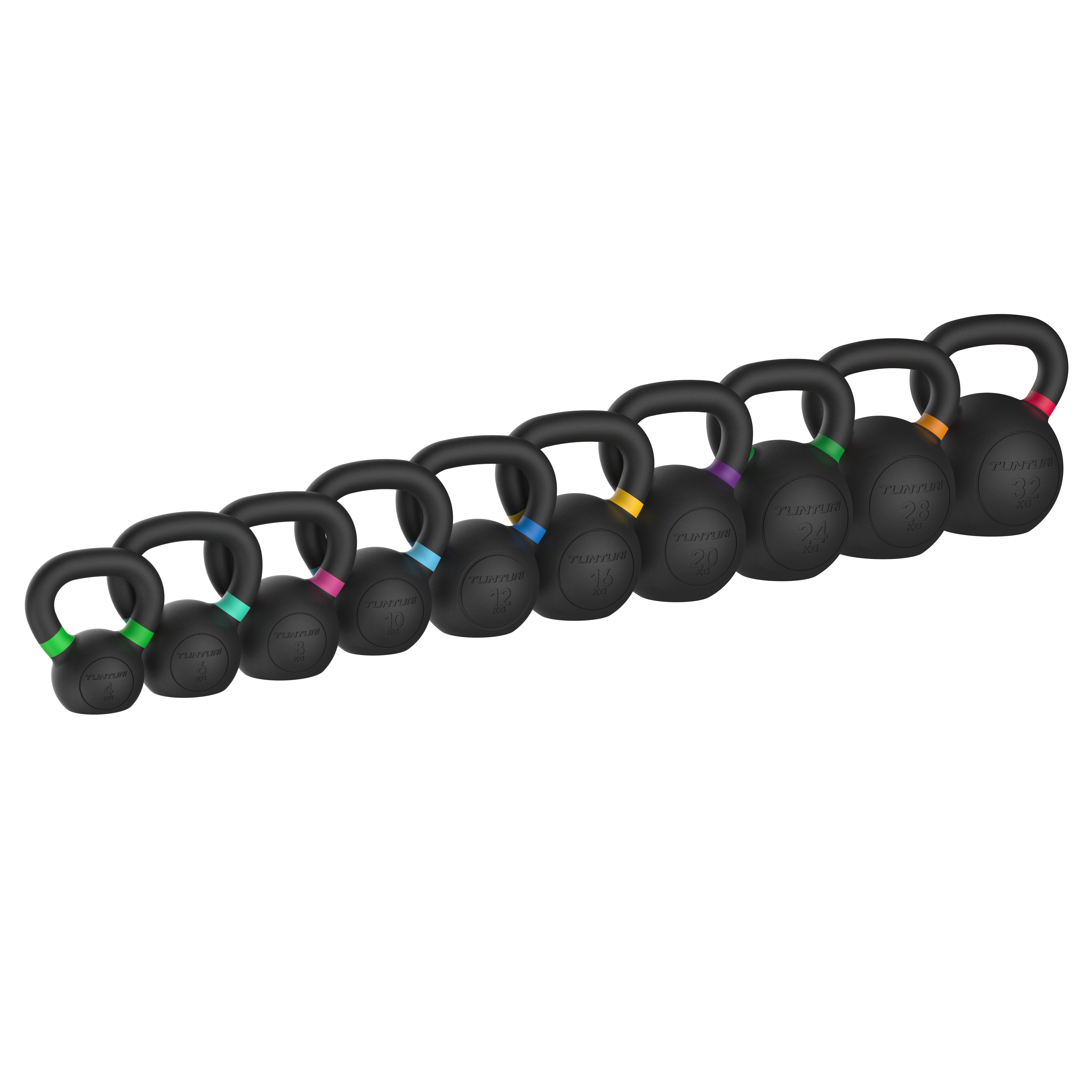 Core-Power gietijzeren kettlebell, 12 kg, gietijzeren kettlebell, 4-32