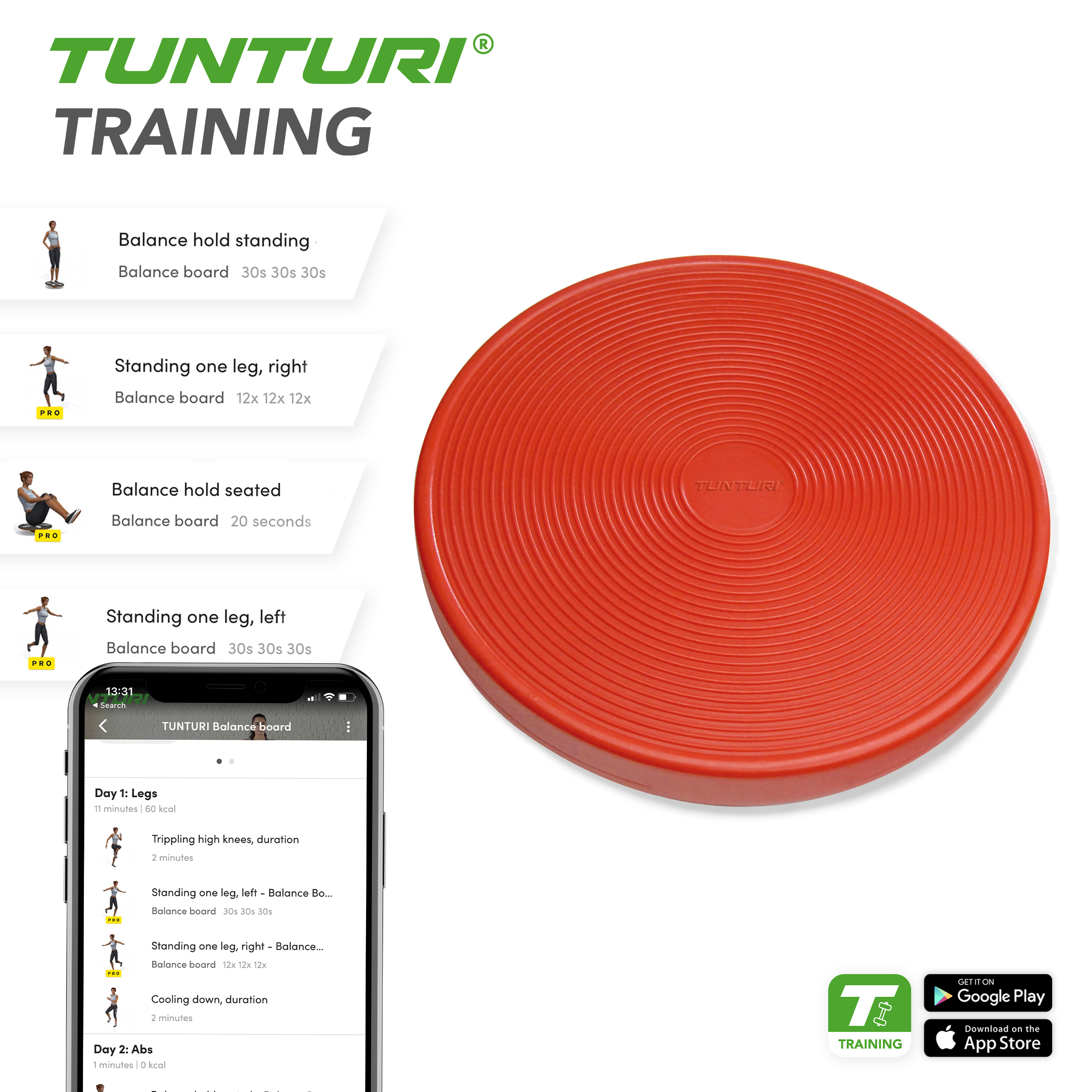 Balance Board PE Red Tunturi New Fitness B.V