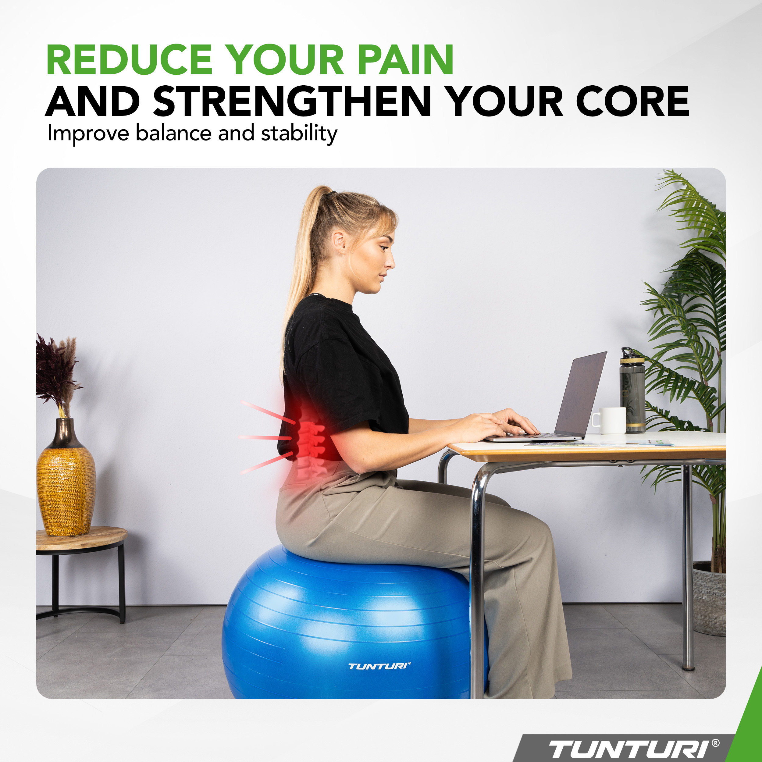 Gymball Yoga Ball Pilates Ball Fitness Ball With Pump Blue Tunturi New Fitness B.V