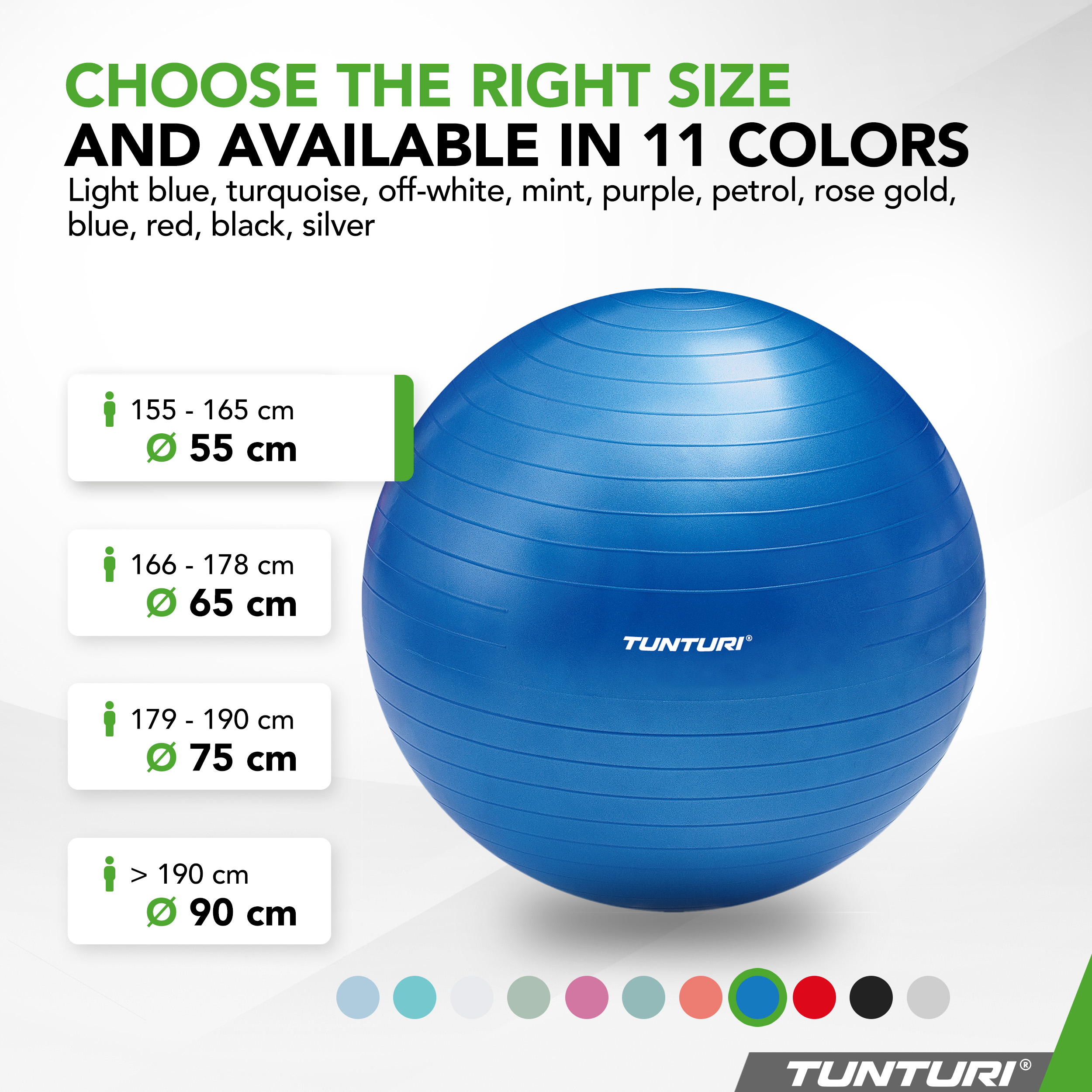 Gymball Yoga Ball Pilates Ball Fitness Ball With Pump Blue Tunturi New Fitness B.V