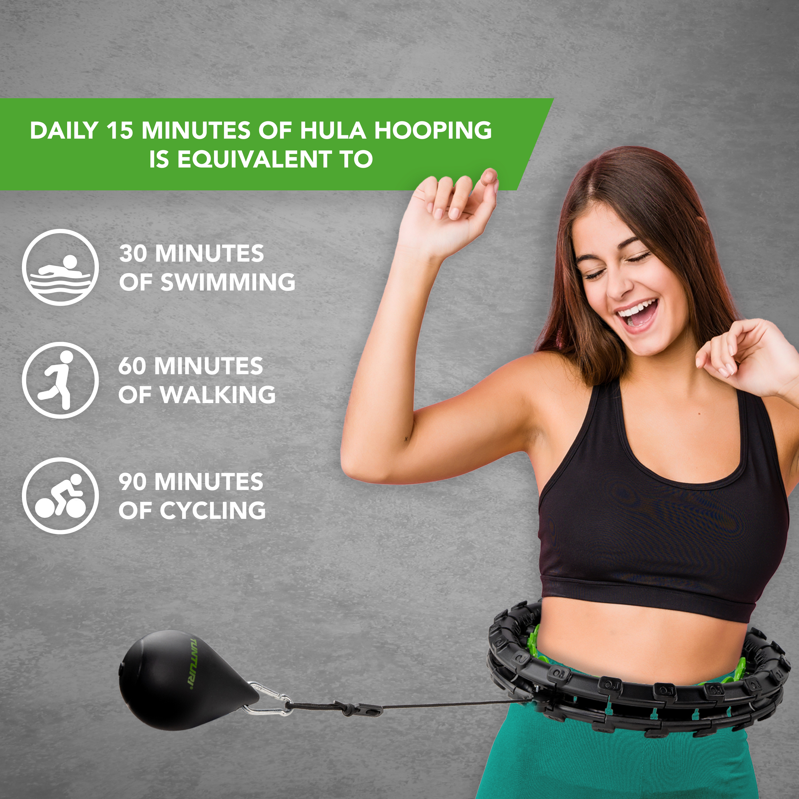 Adjustable Hula Hoop including weight Fitness Hula Hoop Large Tunturi New Fitness B.V