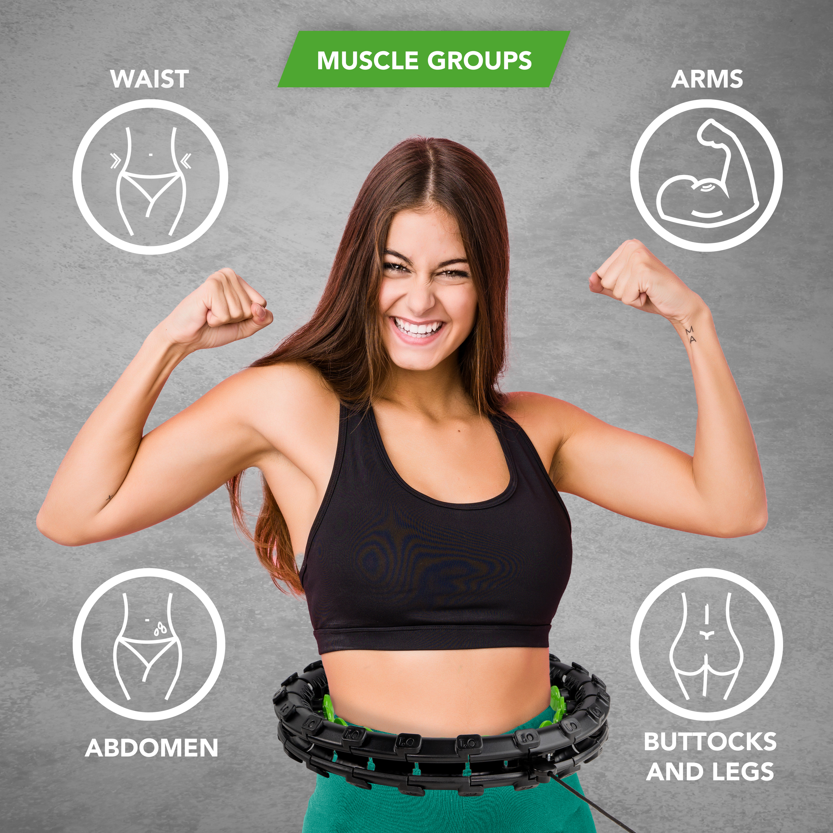 Hula Hoop Smart K-MART - 24 Segmenti Ponderati - Per Fitness E Massaggio - Perdita Peso - Foto 4