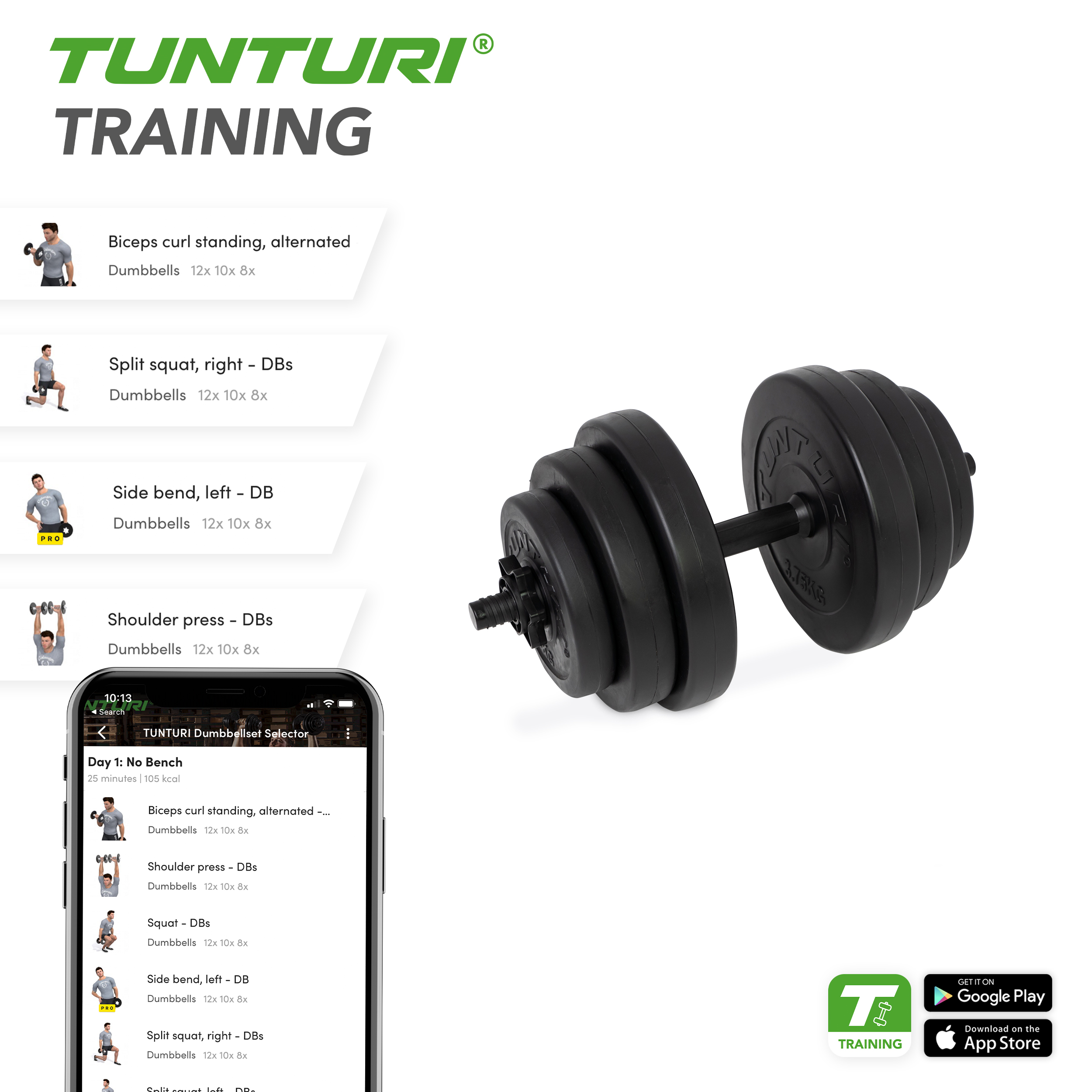Vinyl Dumbbellset 15 kg Tunturi New Fitness B.V