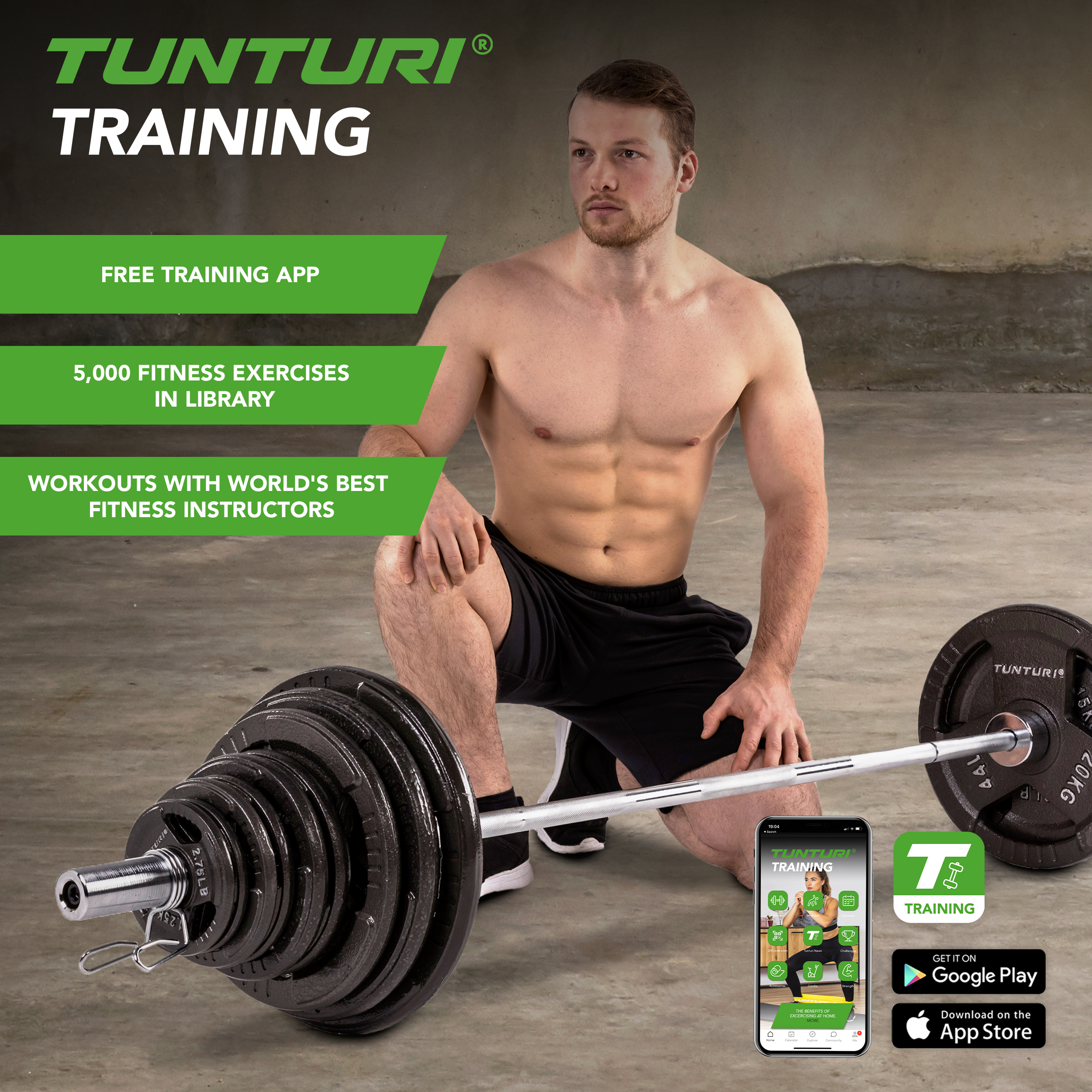 Tunturi barbell sale set
