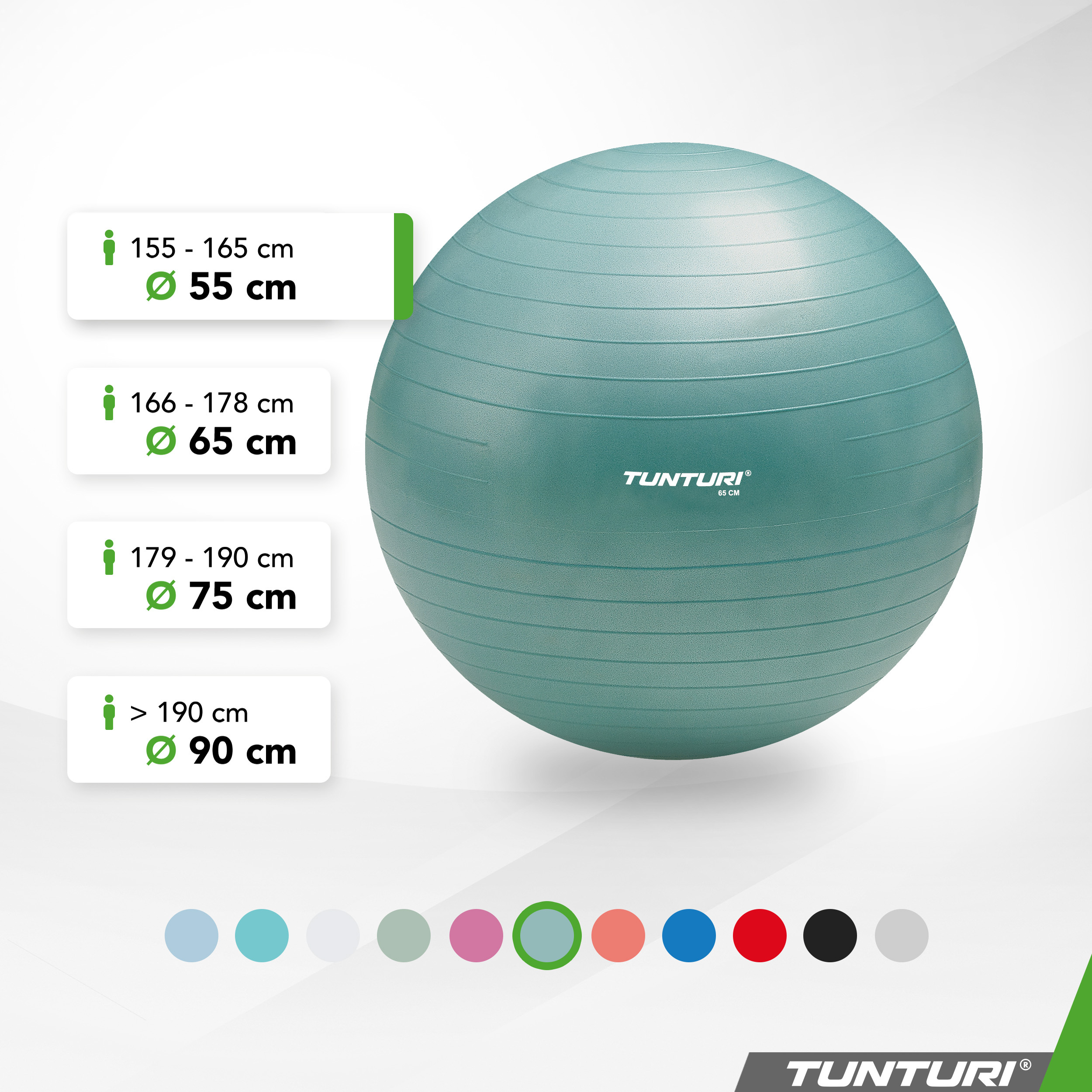 Gymball Anti Burst Including Pump Petrol Tunturi New Fitness B.V