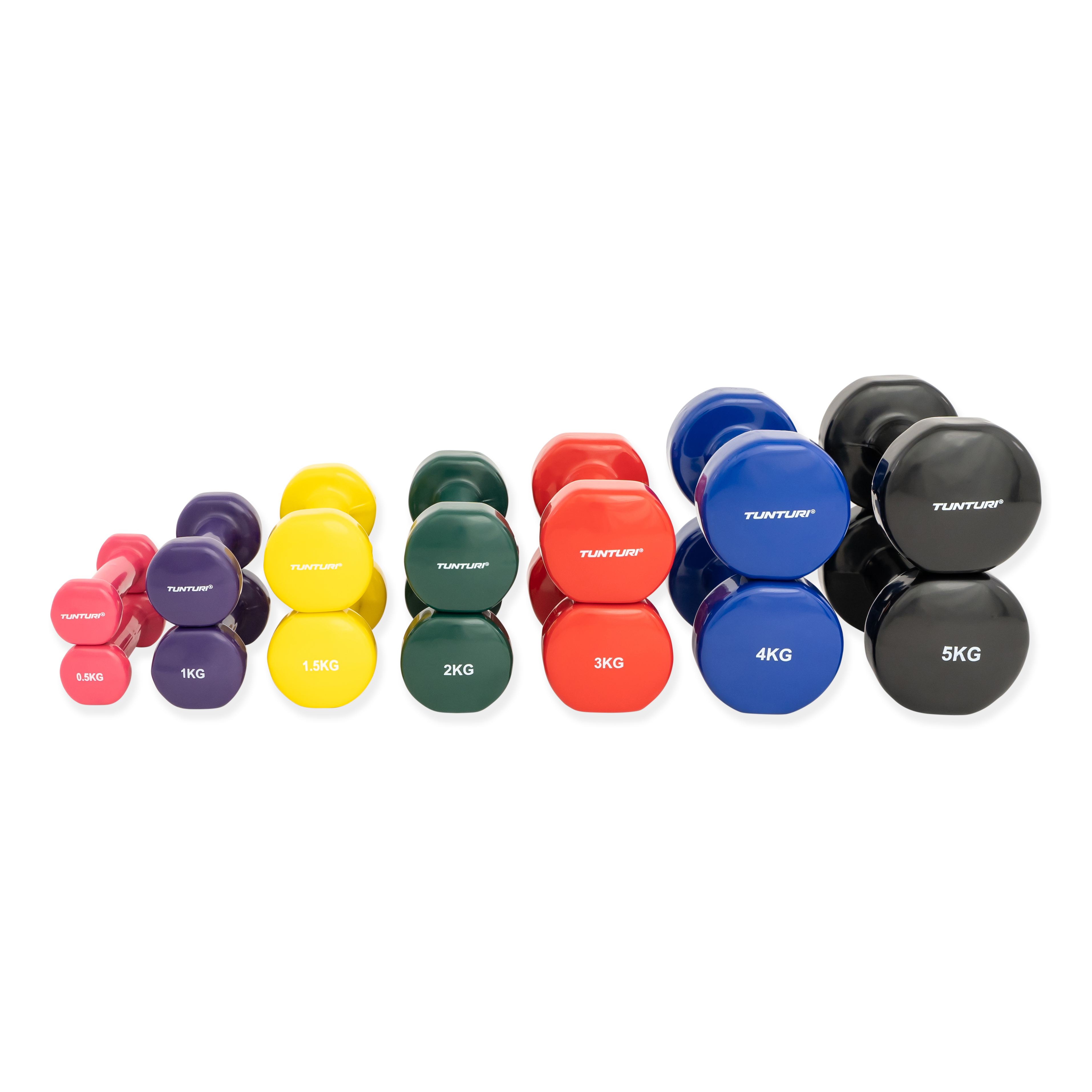 Dumbbells Vinyl 2 0kg Tunturi Fitness