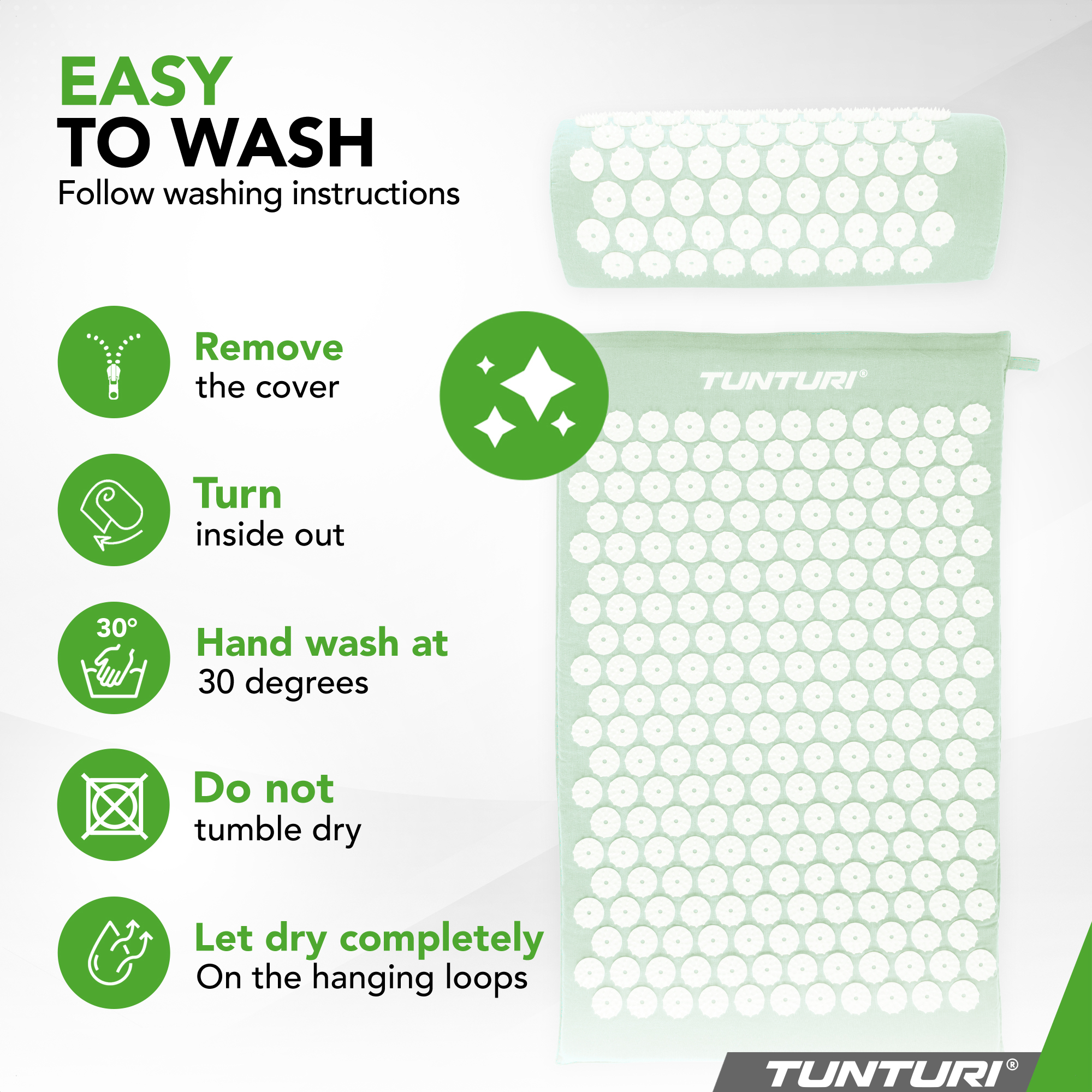 Acupressure Mat And Pillow Mint Tunturi New Fitness