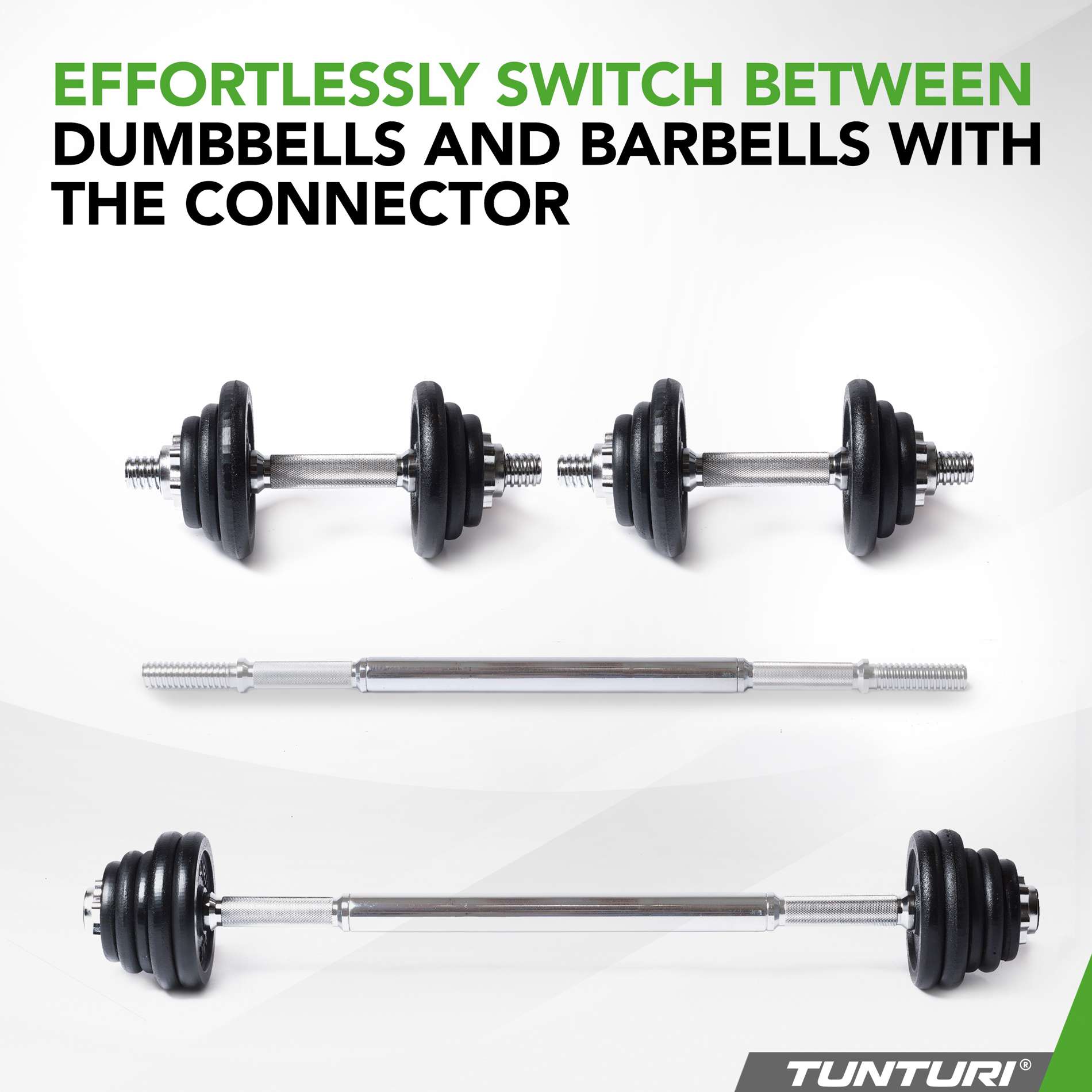 Barbell/Dumbbell set, 20kg, Iron Tunturi New Fitness