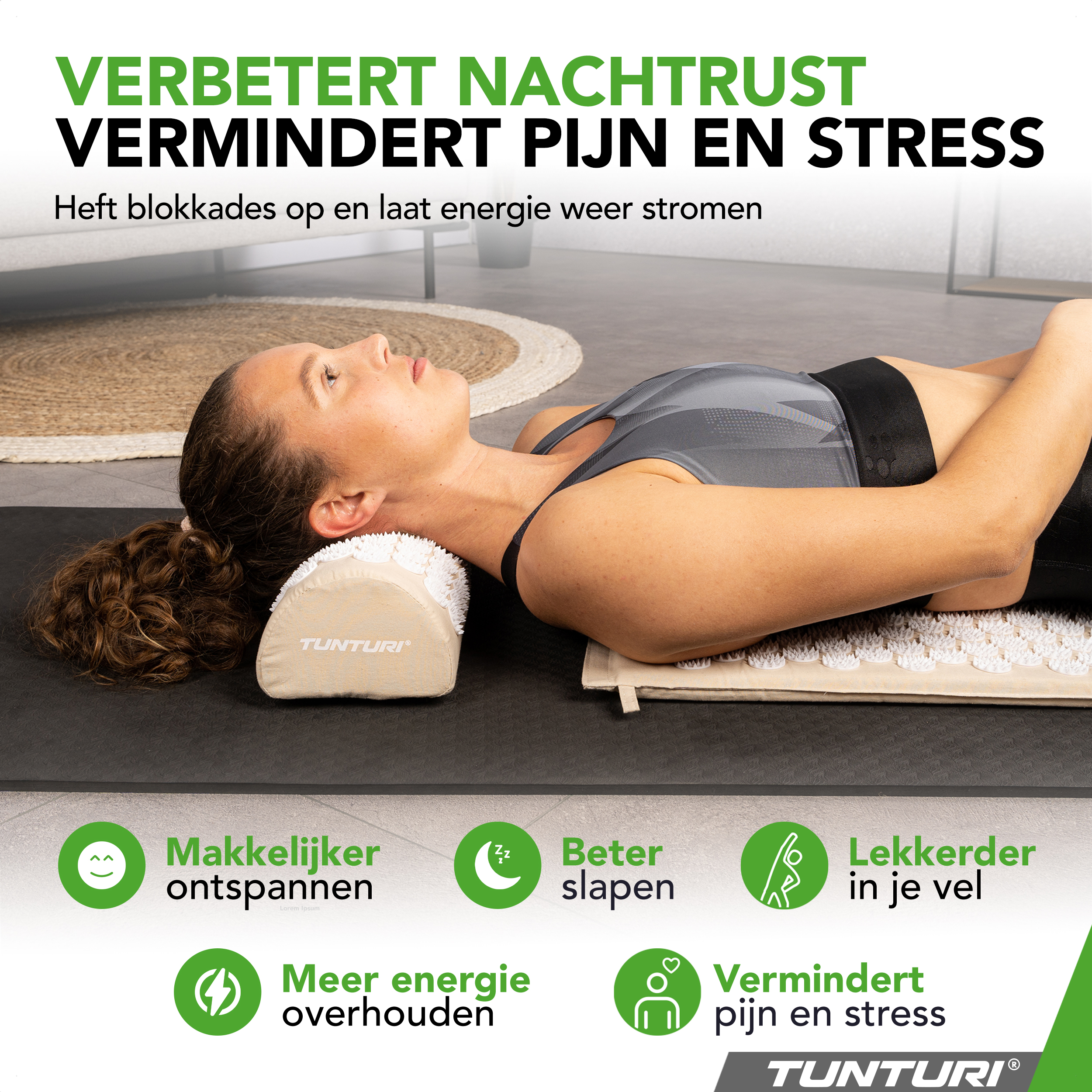 High Pulse Acupressuur Set 5 Ringen Poster - Spijkermat & Kussen stimuleert de