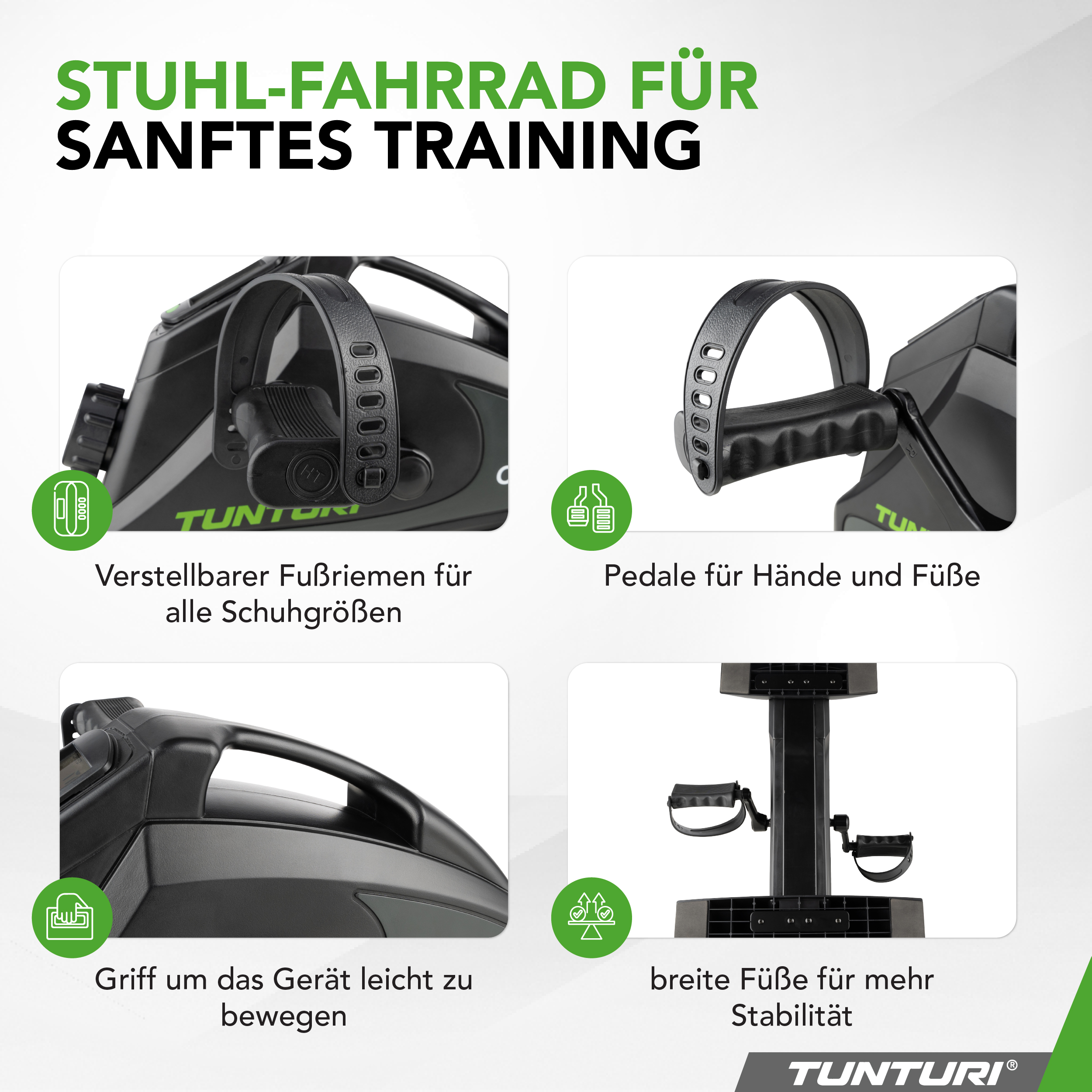 Mini Bike Cardio Fit M35 Fahrradtrainer magnetisch gebremst Schwarz Tunturi Fitness