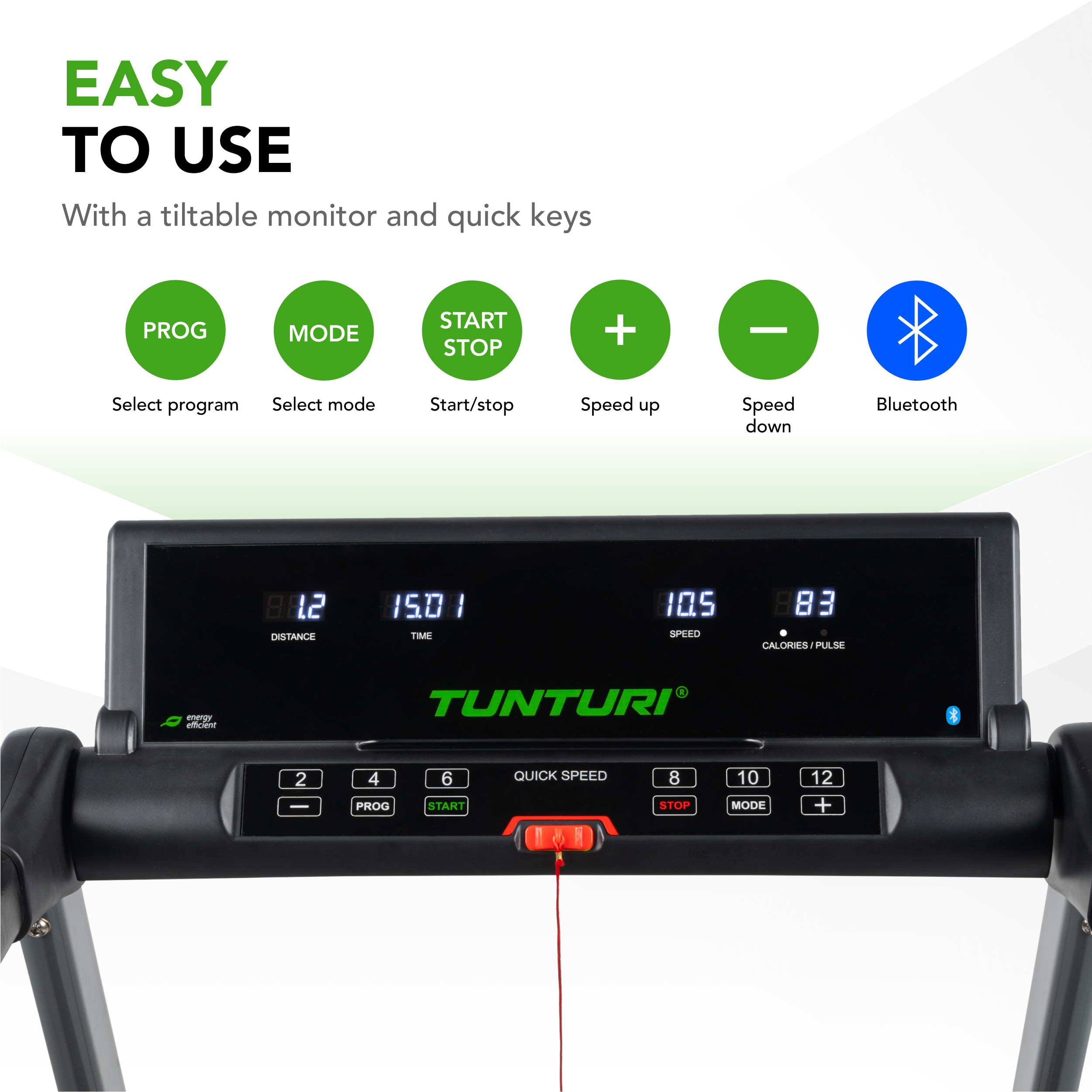Panel sterowania bieżni Tunturi Cardio Fit T25