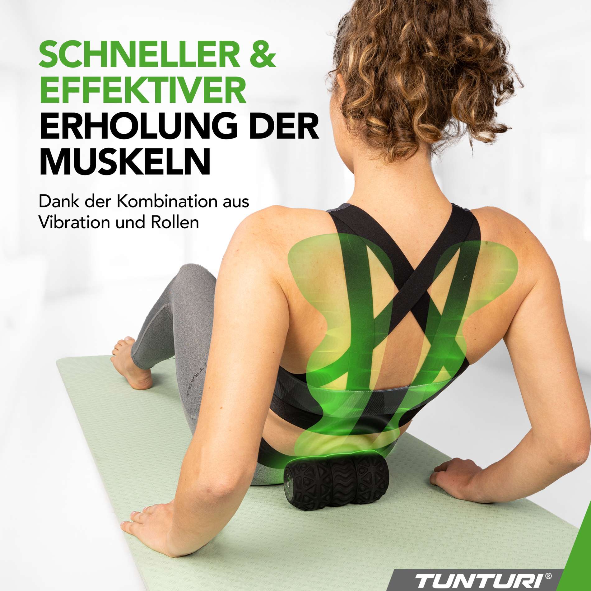 Vibrierende Duo-Massagerolle - Tunturi Fitness Vibrierende Duo-Massagerolle - Tunturi Fitness