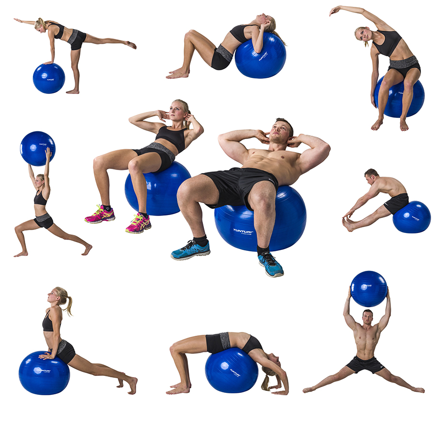 Gymball Swiss Ball Fitness Ball Anti Burst Black Tunturi