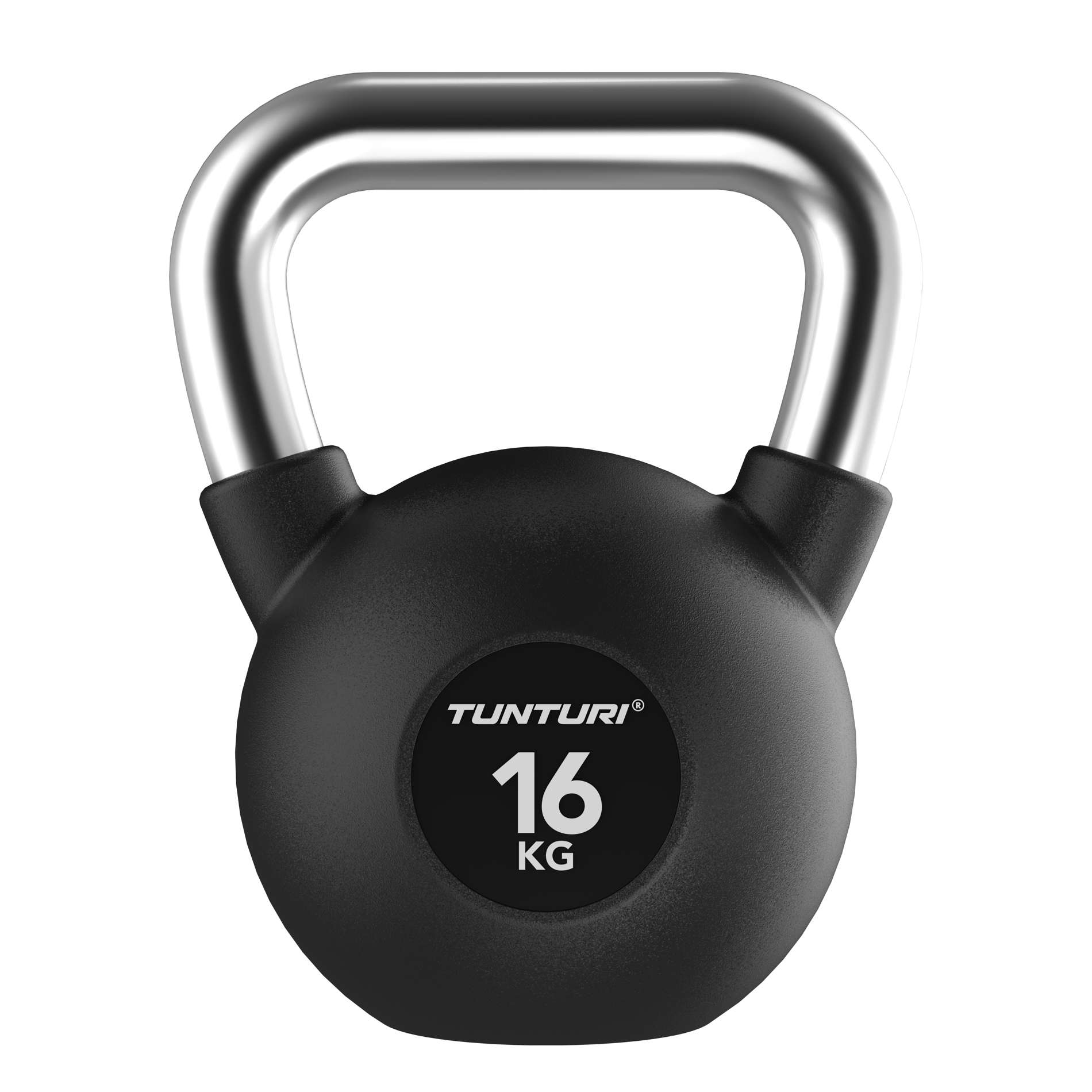 VirtuFit Kettlebell - rubber - chroom - 16 kg VirtuFit Kettlebell - rubber - chroom - 16 kg