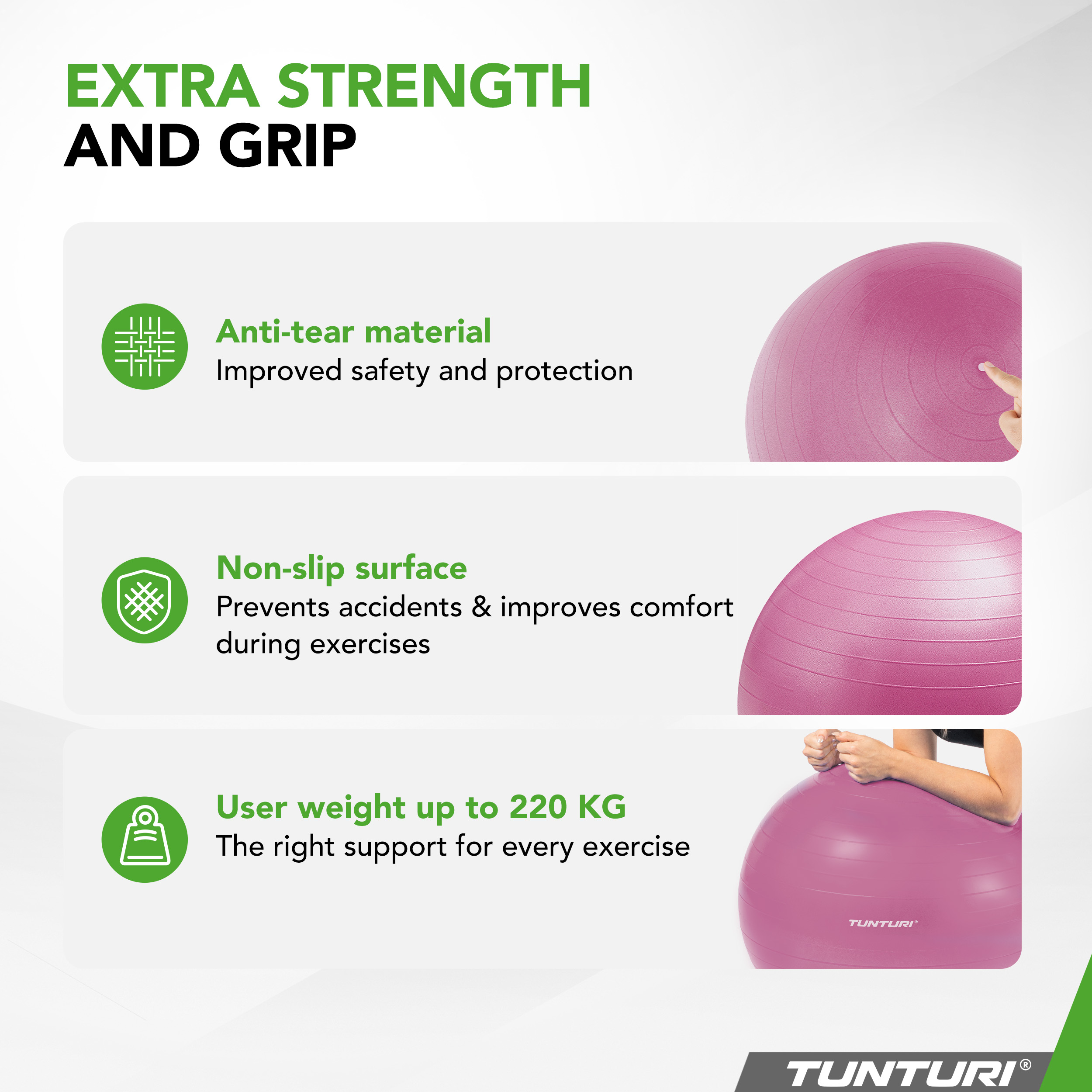 Gymball Anti Burst Including Pump Purple Tunturi New Fitness B.V