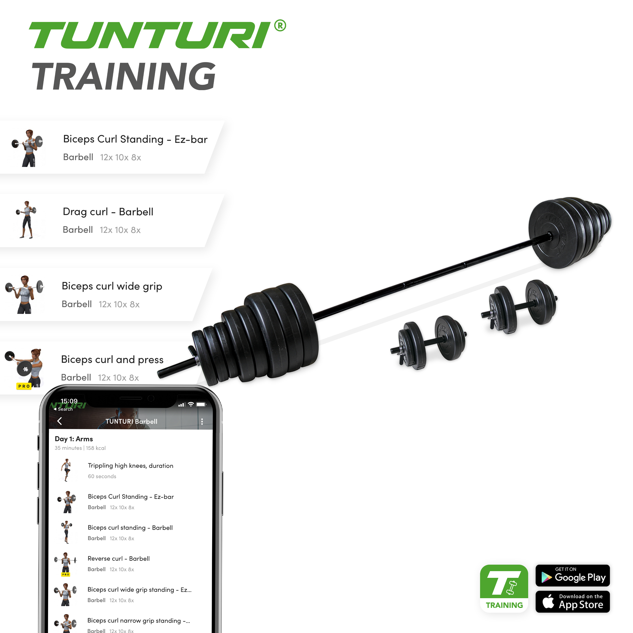 Vinyl Barbell Dumbbell Set 50Kg Weight bar Weights and