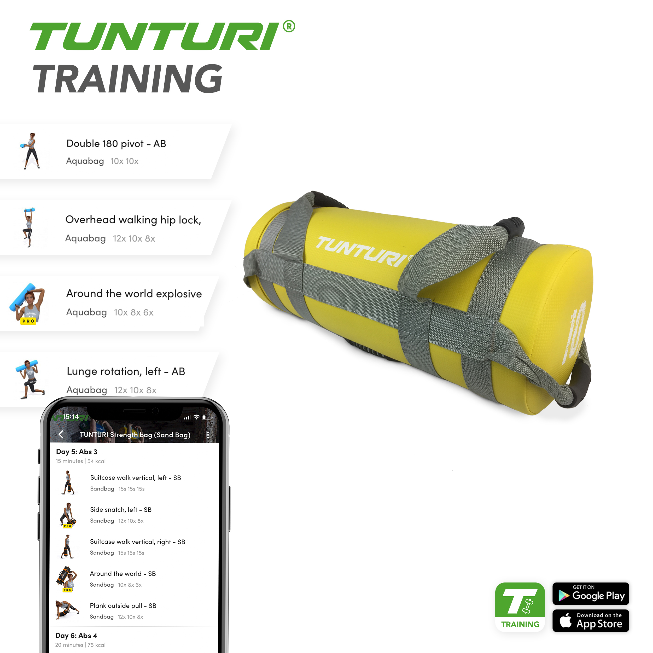 Tunturi Powerbag fitness sandbag voor kracht en stabiliteit kopen