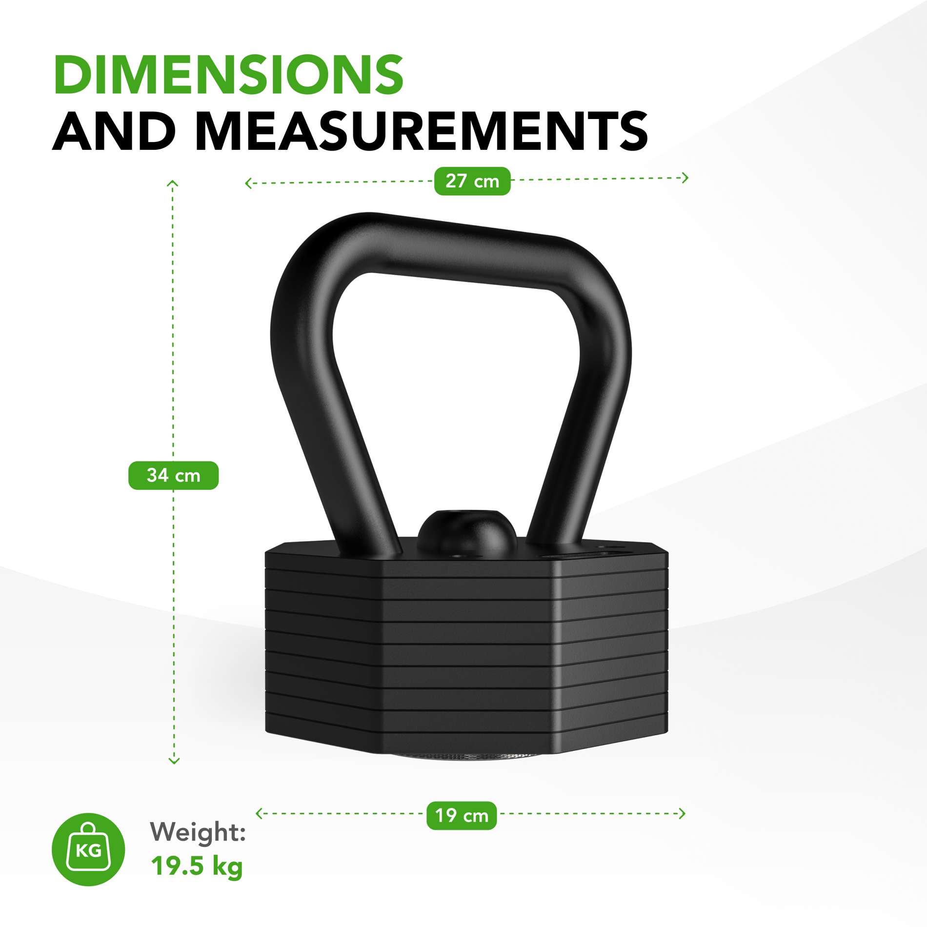 Tunturi Rapid Adjustable Kettlebell, 19,5kg Tunturi New Fitness