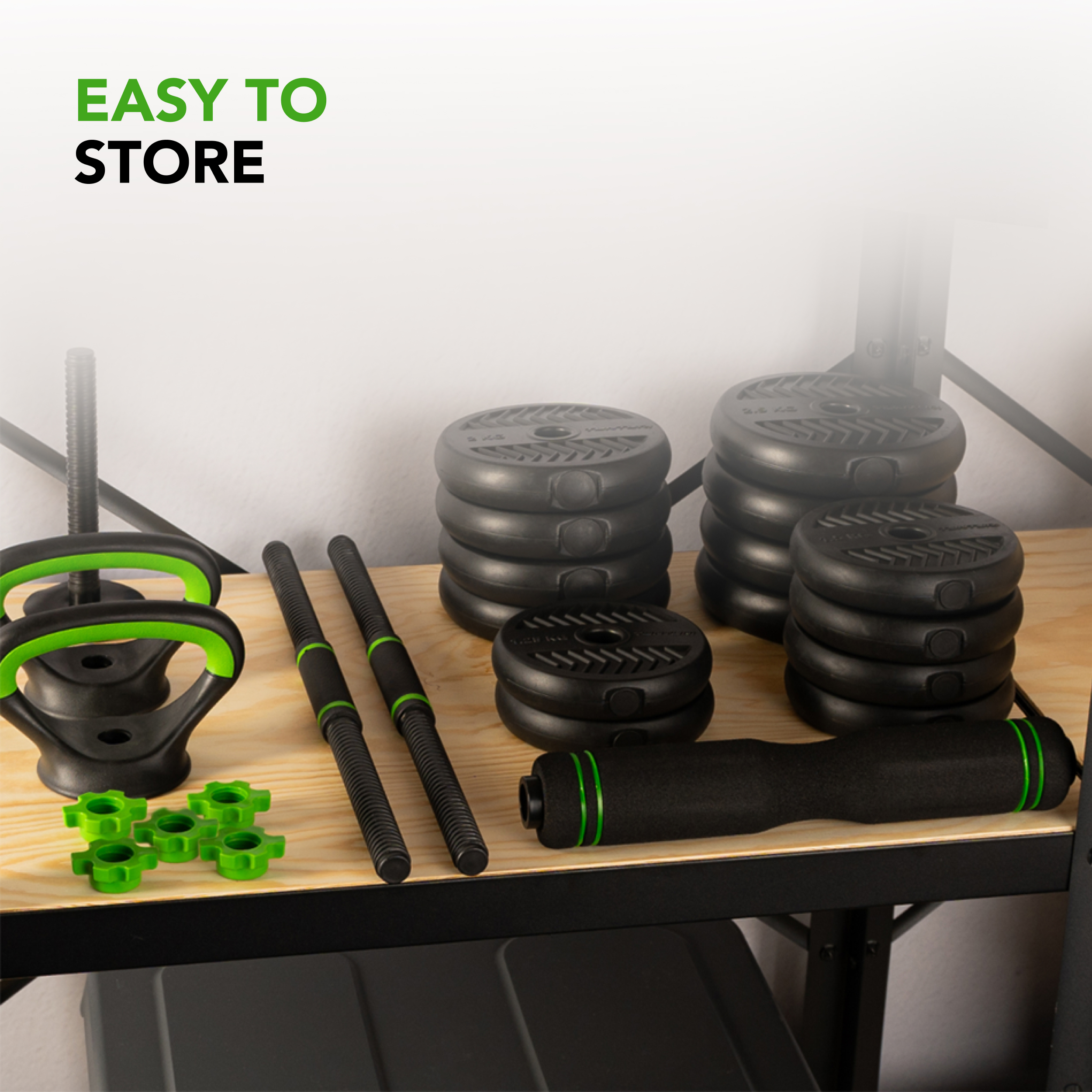 Vinyl Barbell Dumbbell set 28 KG Tunturi New Fitness