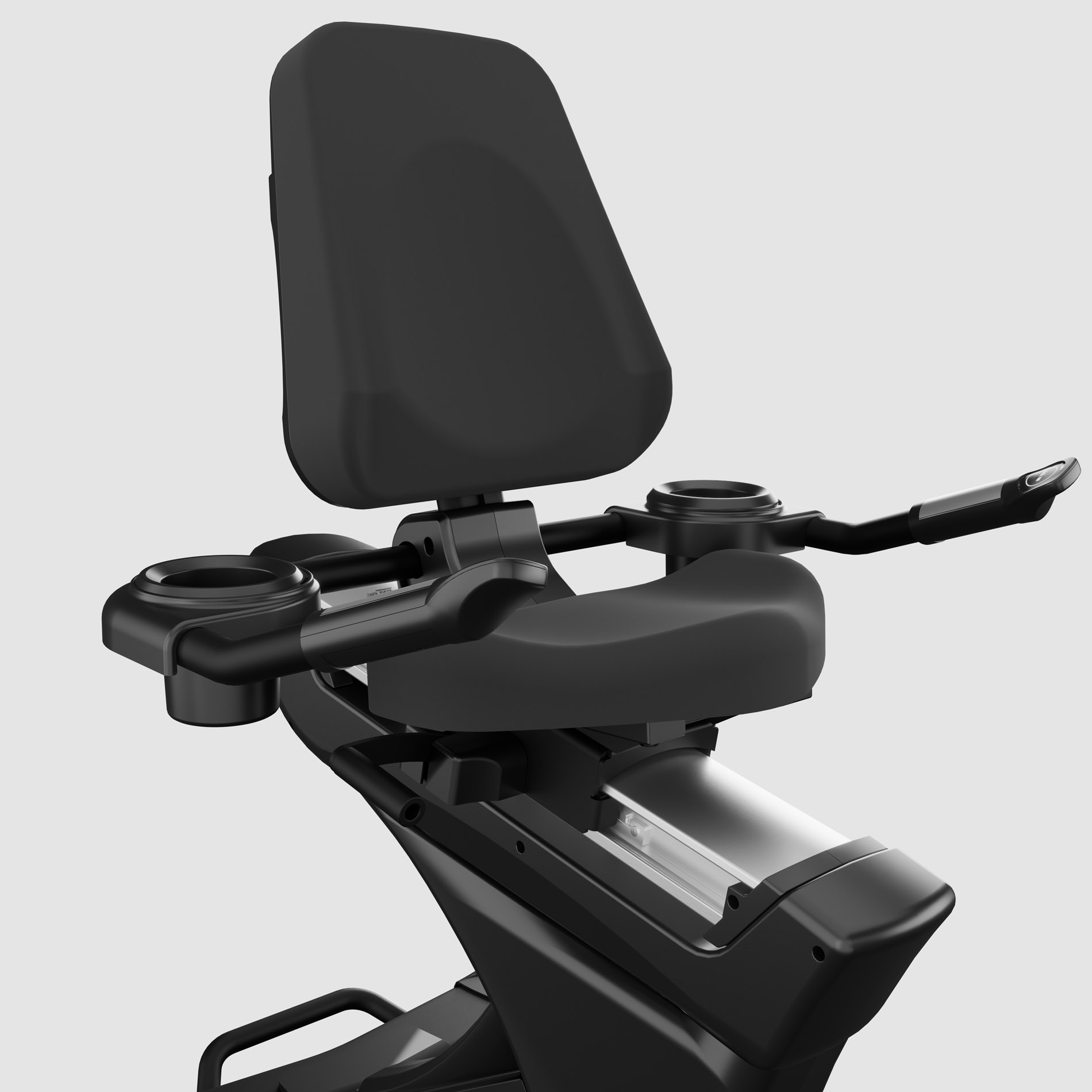 Recumbent exercise bike for low-impact cardio training<br />
