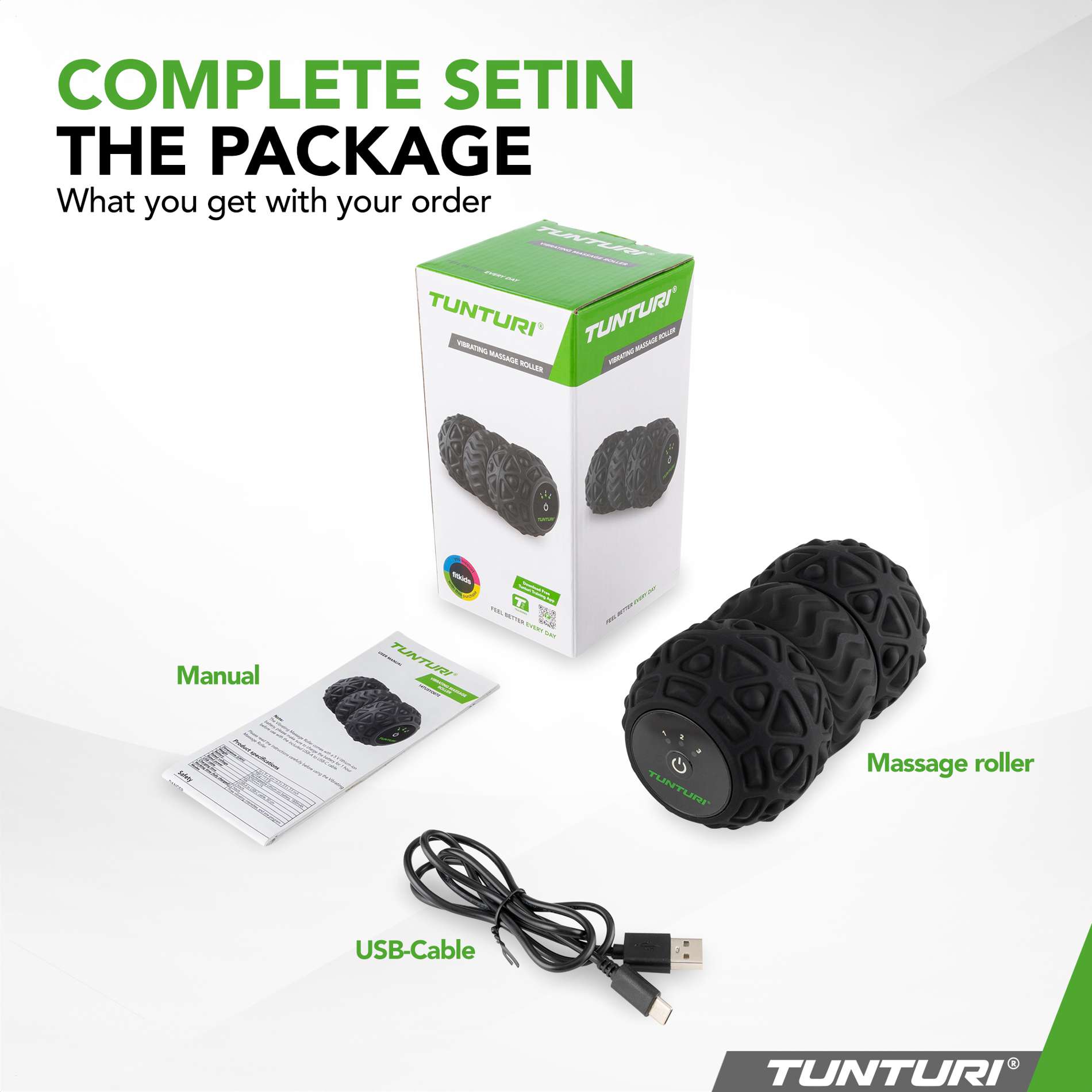 Vibrating Duo Massage Roller - Tunturi New Fitness B.V. Vibrating Duo Massage Roller - Tunturi New Fitness B.V.