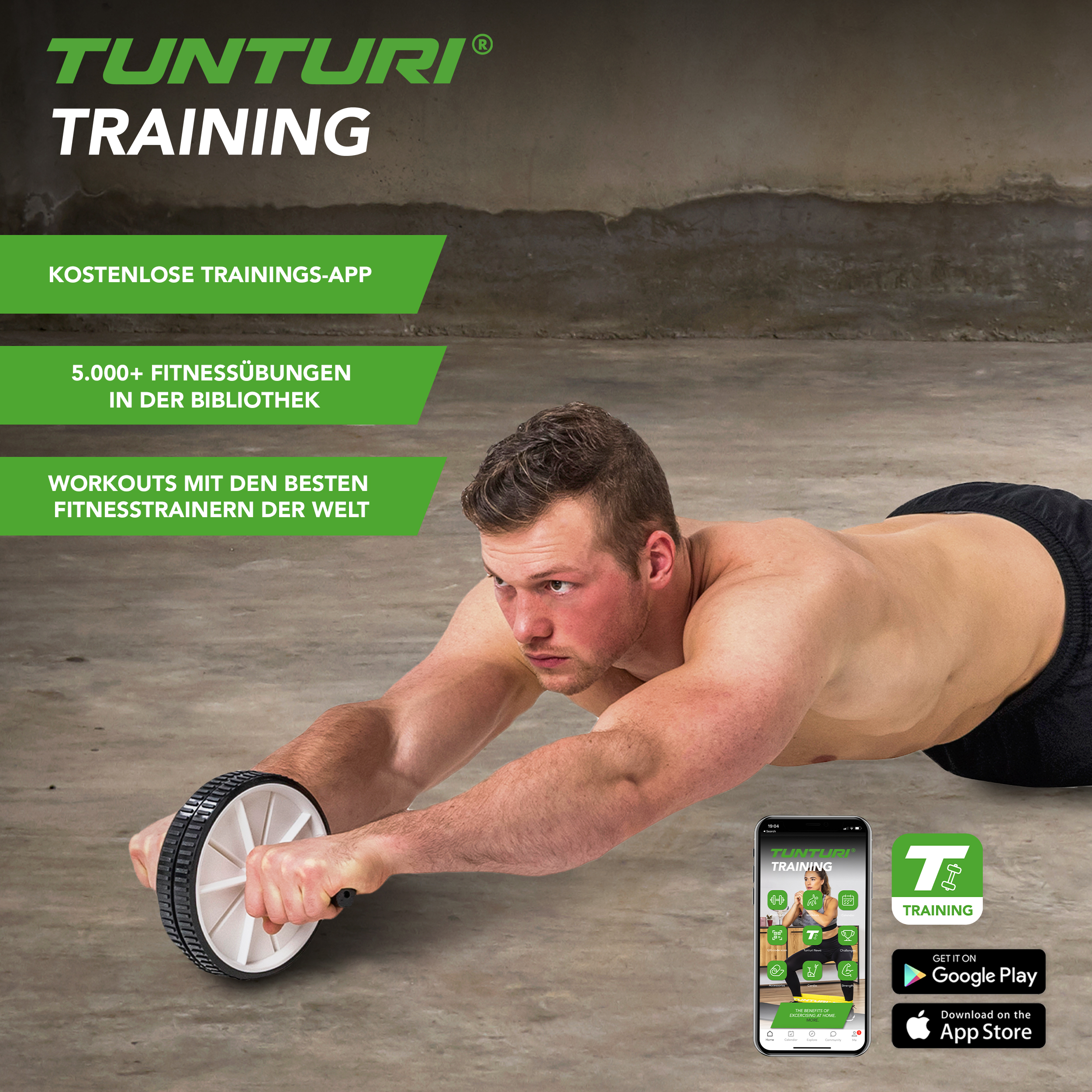 AplusT Bauchrad, Bauchtrainer AB Wheel Für Fitness Bauchmuskeltraining