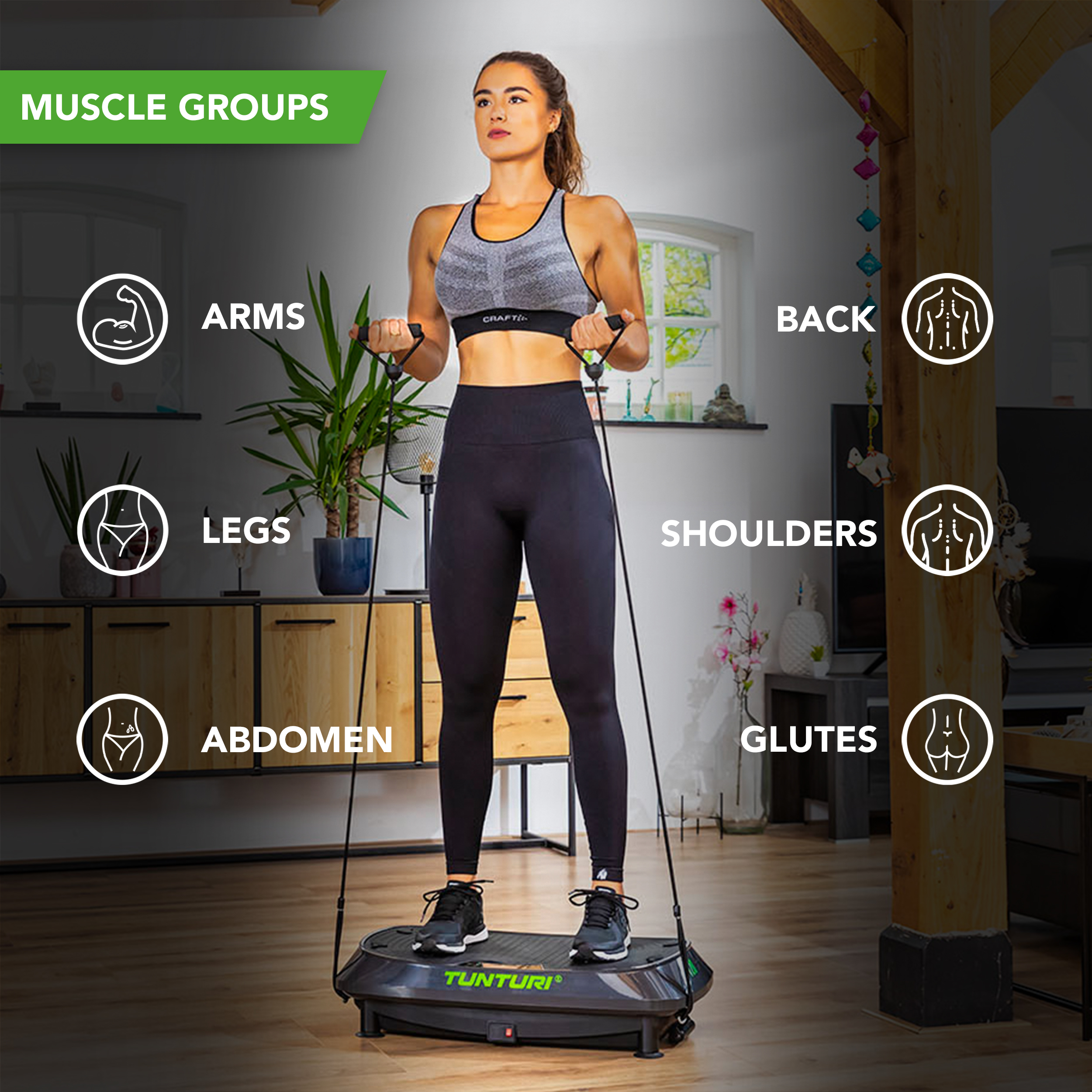 Tunturi Cardio Fit V20 Vibration plate 30 Speed Levels 3 Programs Tunturi New Fitness B.V
