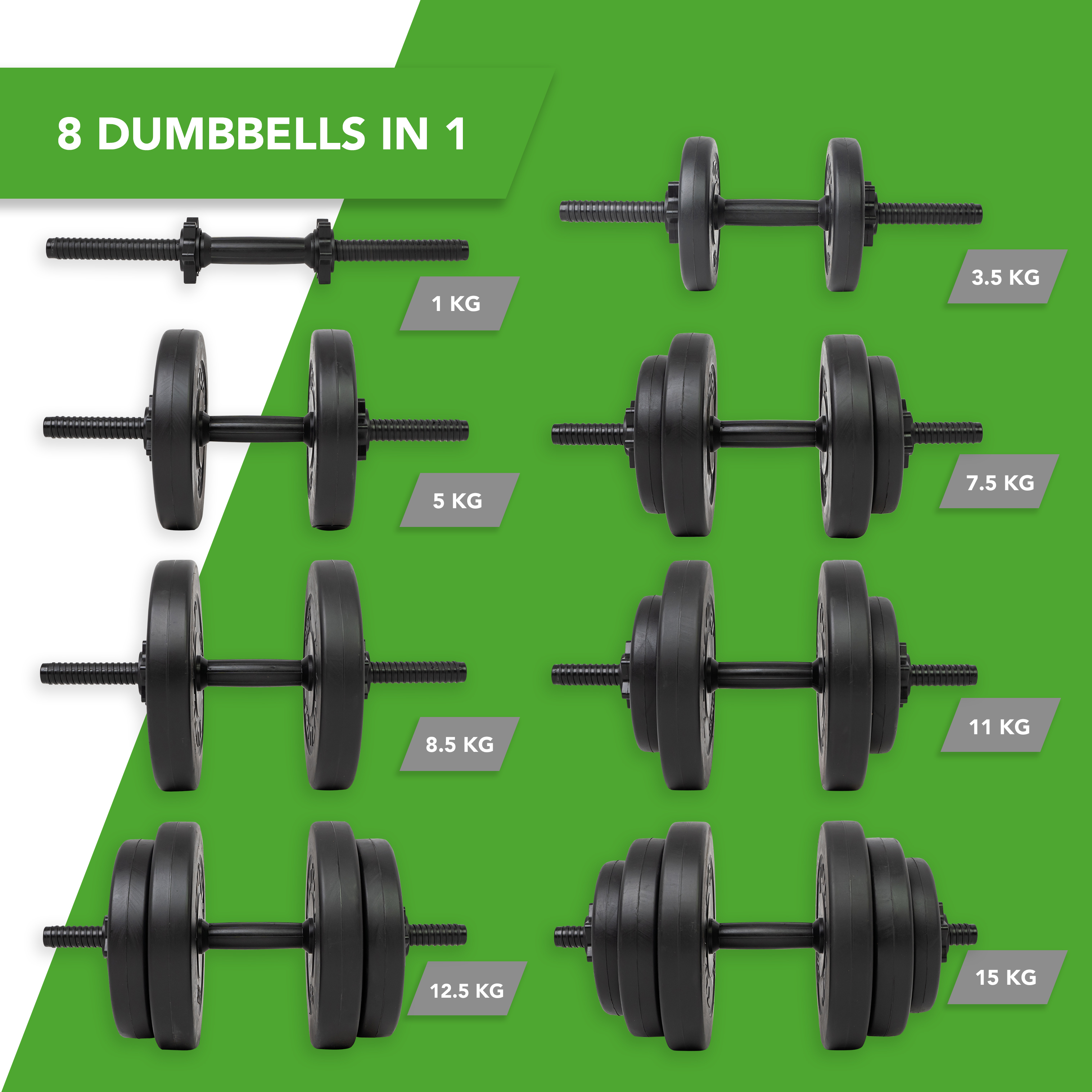 Vinyl Dumbbellset 15 kg Tunturi New Fitness B.V