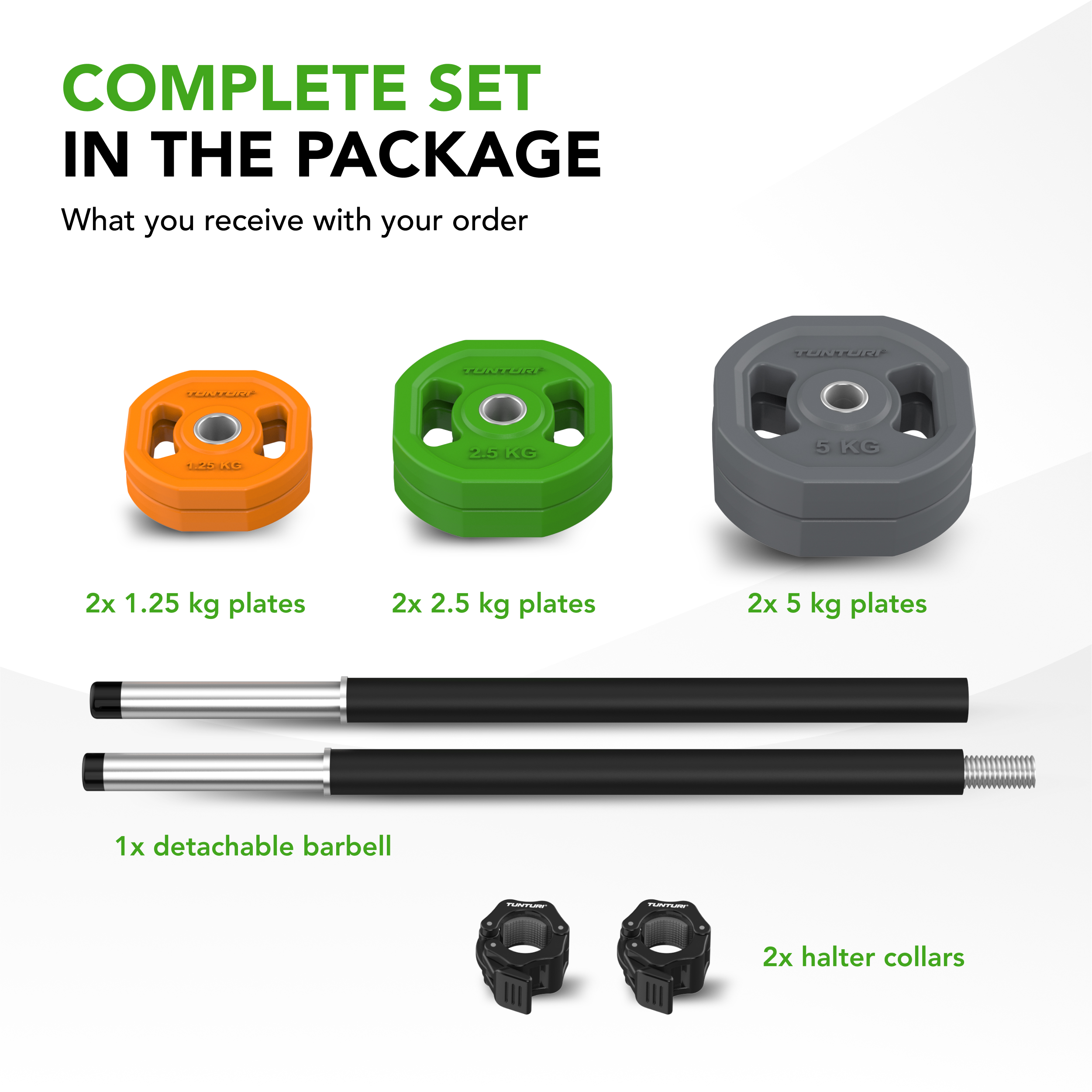 Aerobic Pump Set 20 kg Rubber Tunturi New Fitness