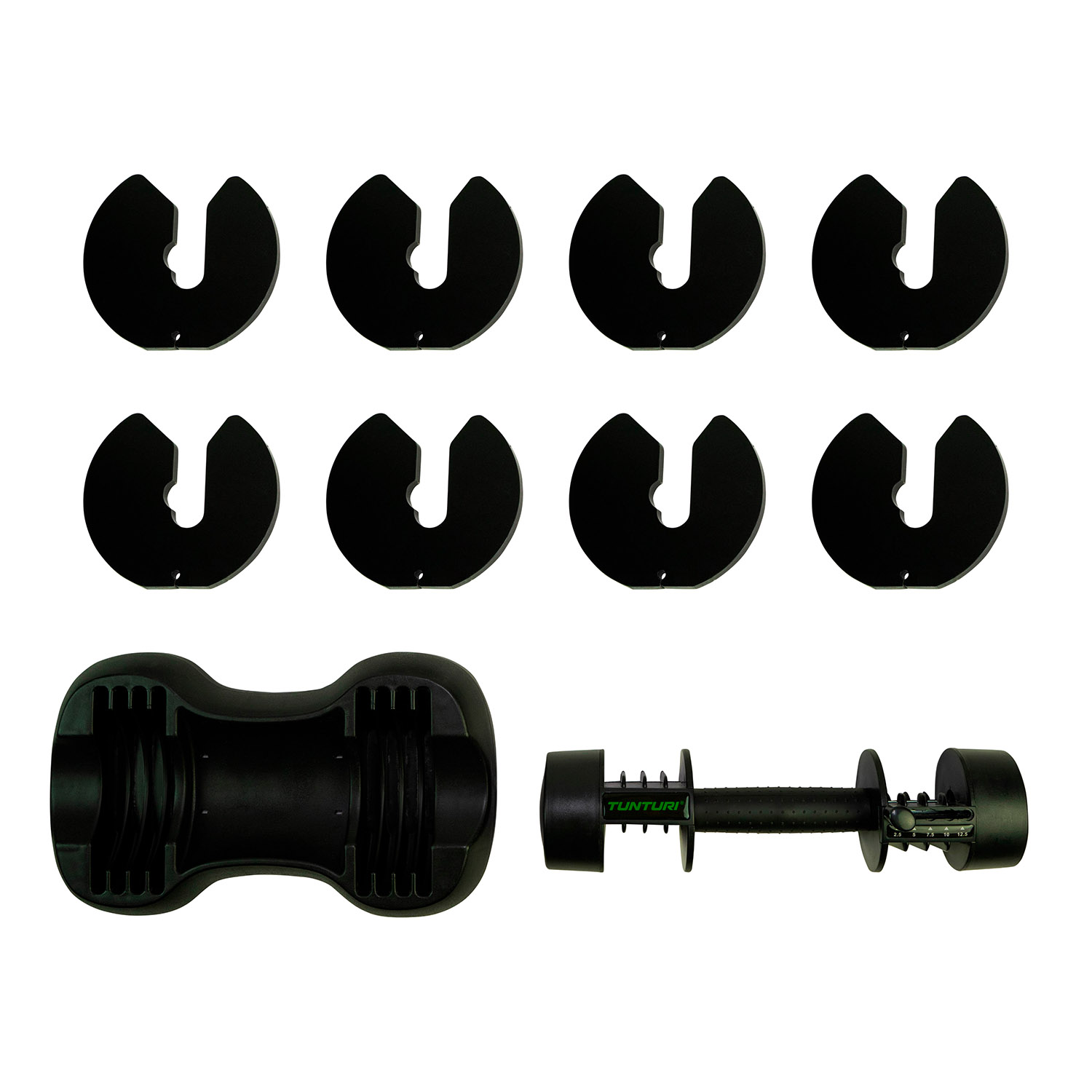 Tunturi Rapid Verstelbare Dumbbell 36kg – 17 gewichten in 1 voor thuisfitness