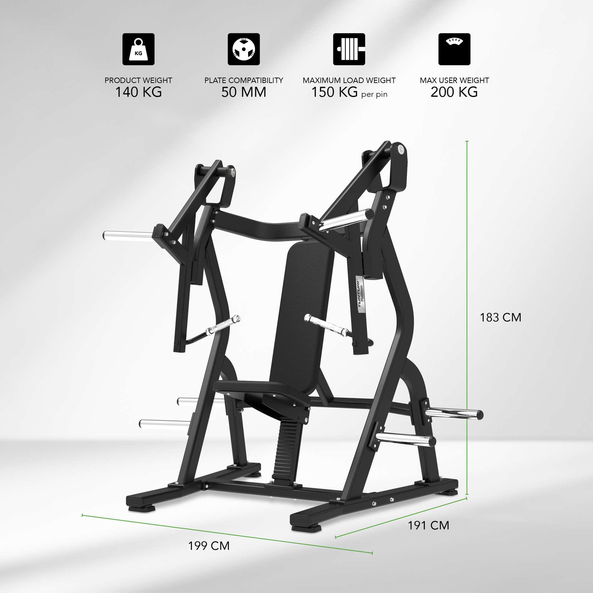 Platinum Chest Press Strength Station Plate Loaded V-Series