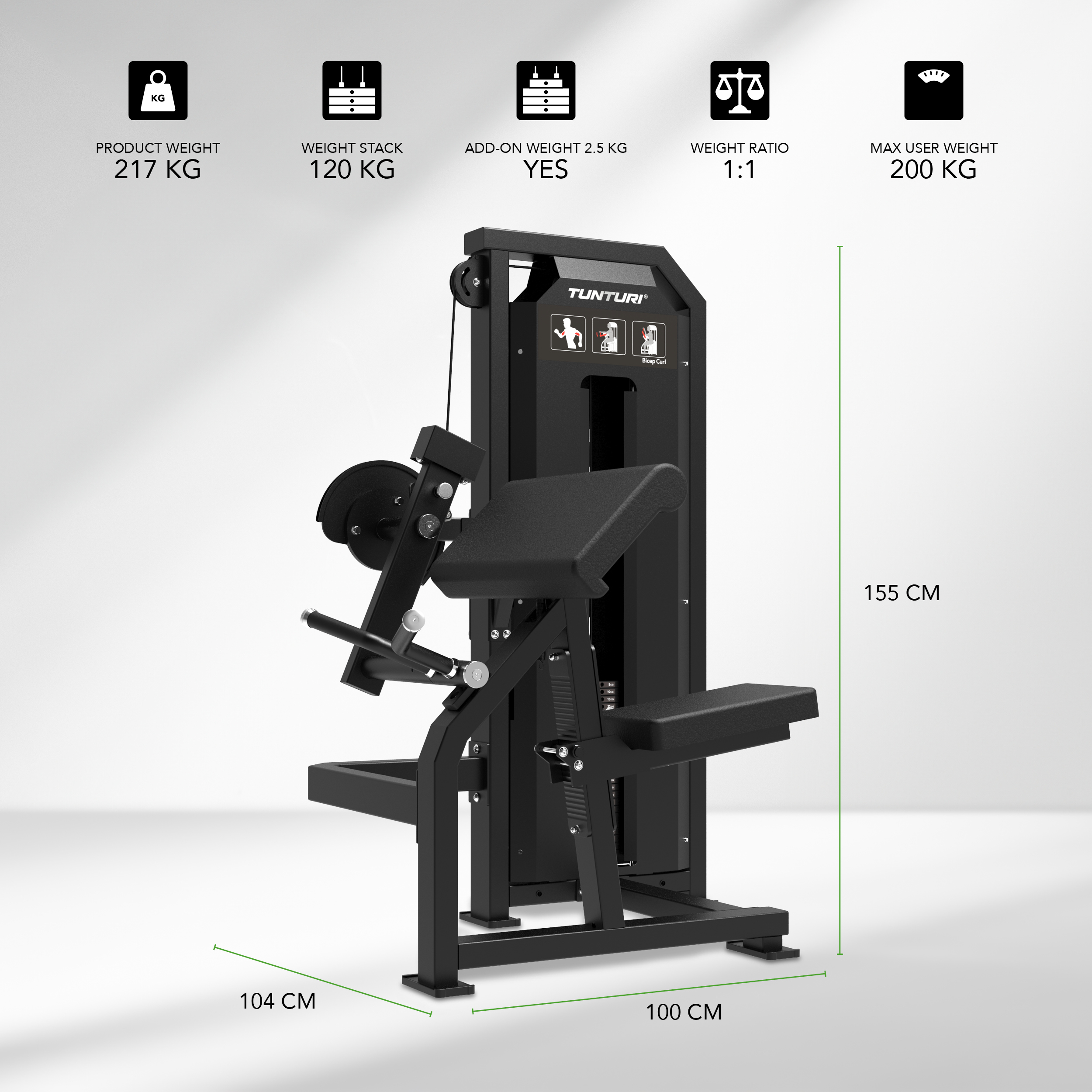Platinum Bicep Curl Strength Station Selectorized V-Series