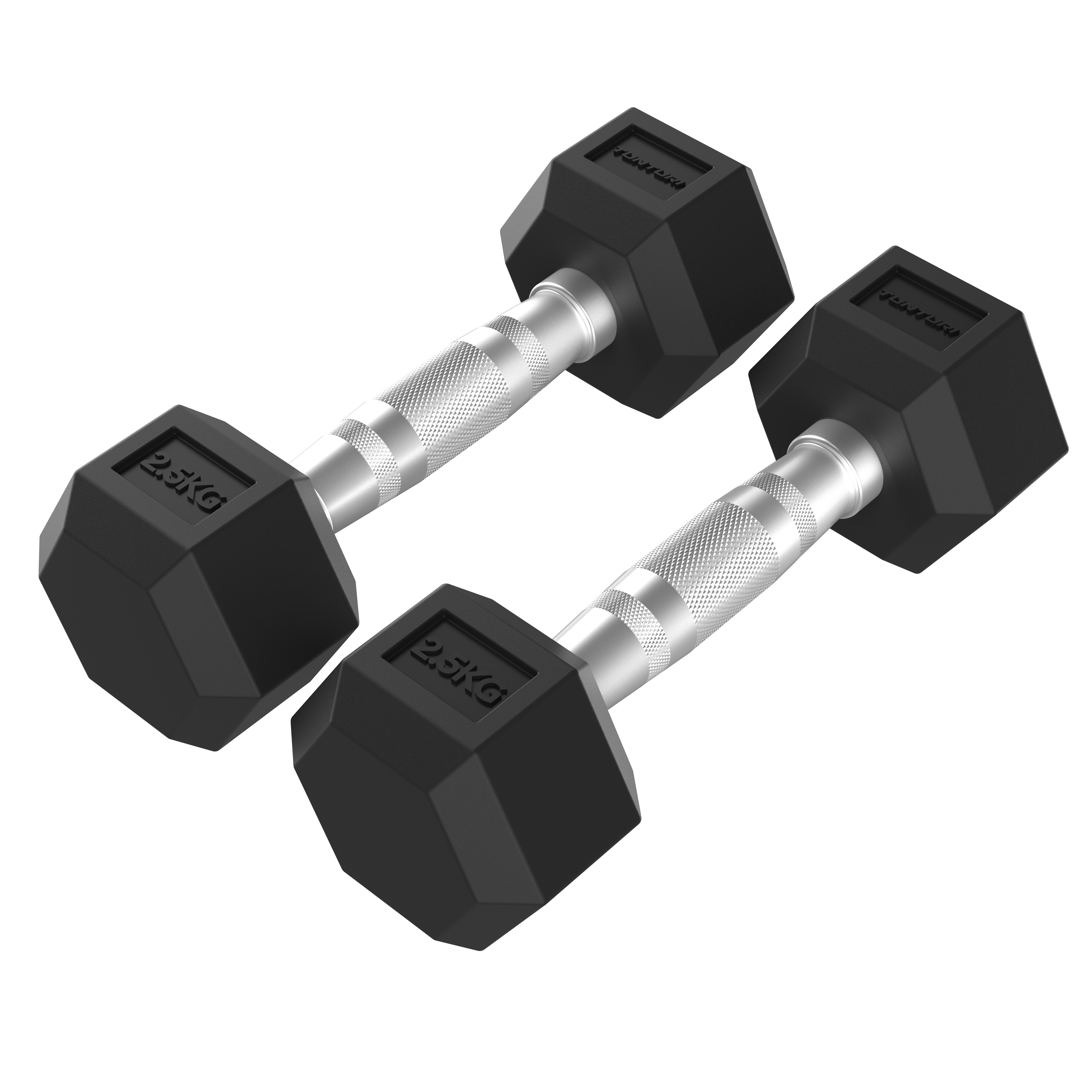 Platinum Hex Rubber Dumbbell Set, 20 kg Tunturi New