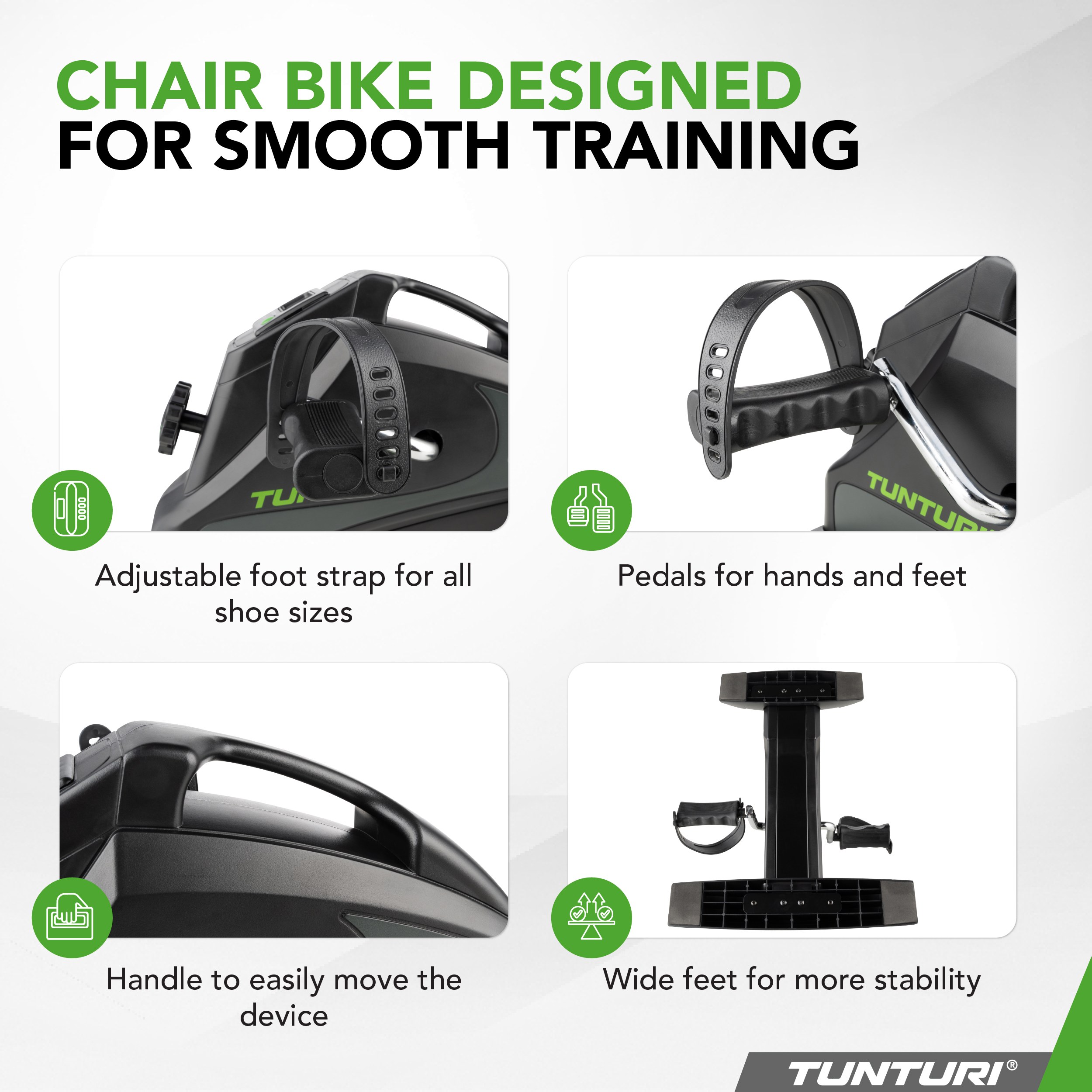 Mini Bike Cardio Fit M30 Portable Home Pedal Exerciser Black Tunturi New Fitness B.V
