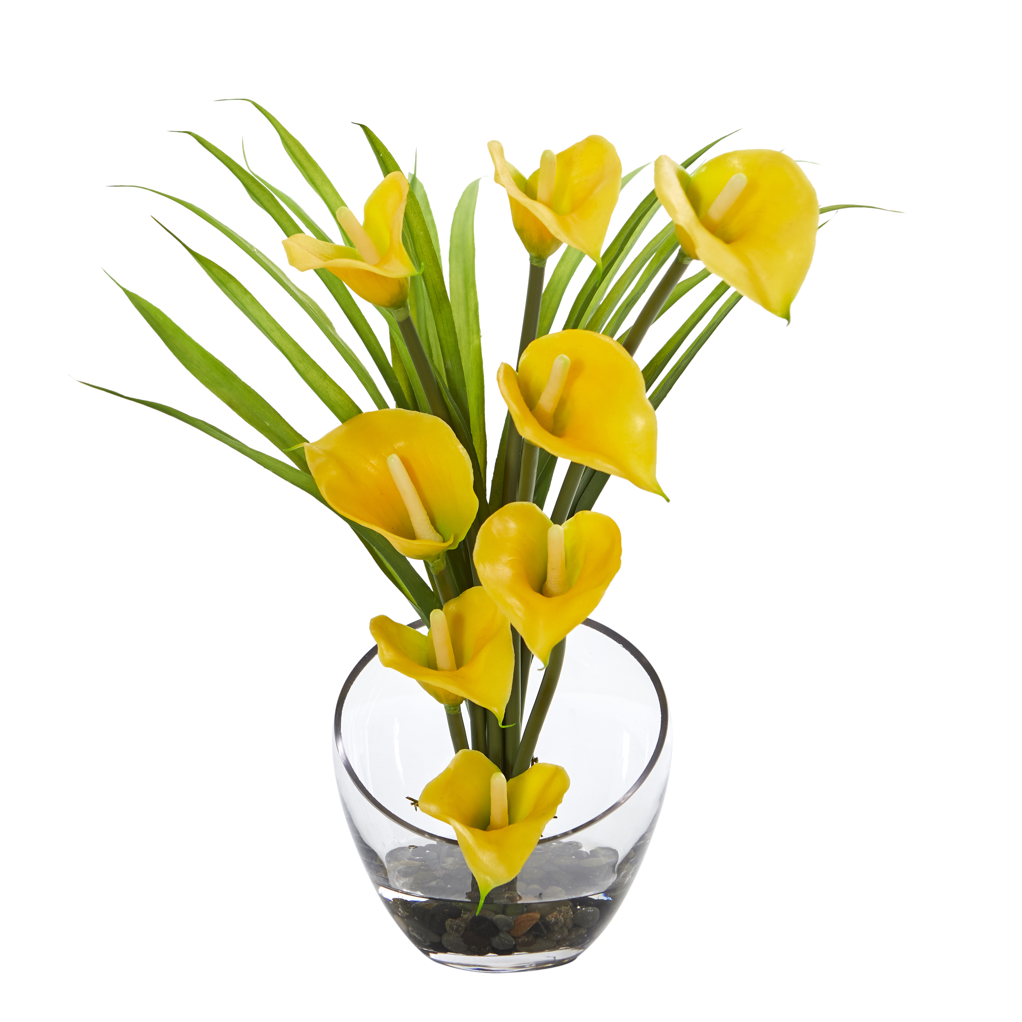 Nearly Natural 15.5-in Calla Lily and Grass Artificial Arrangement in Vase - Picture 5 of 5